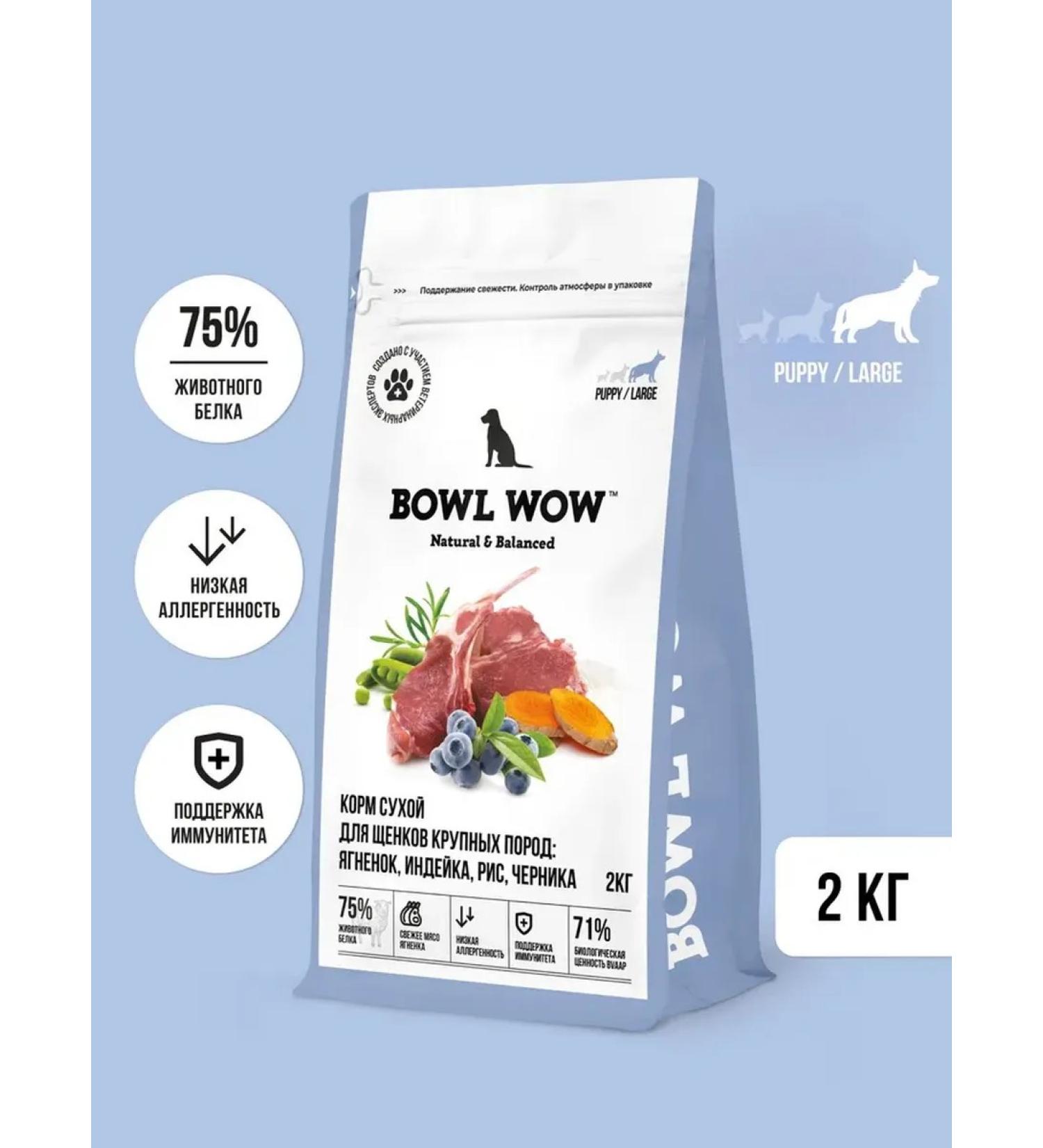 BOWL WOW Dry food for large puppies turkey lamb rice - 2 kg - Buy Online on GoSupps.com
