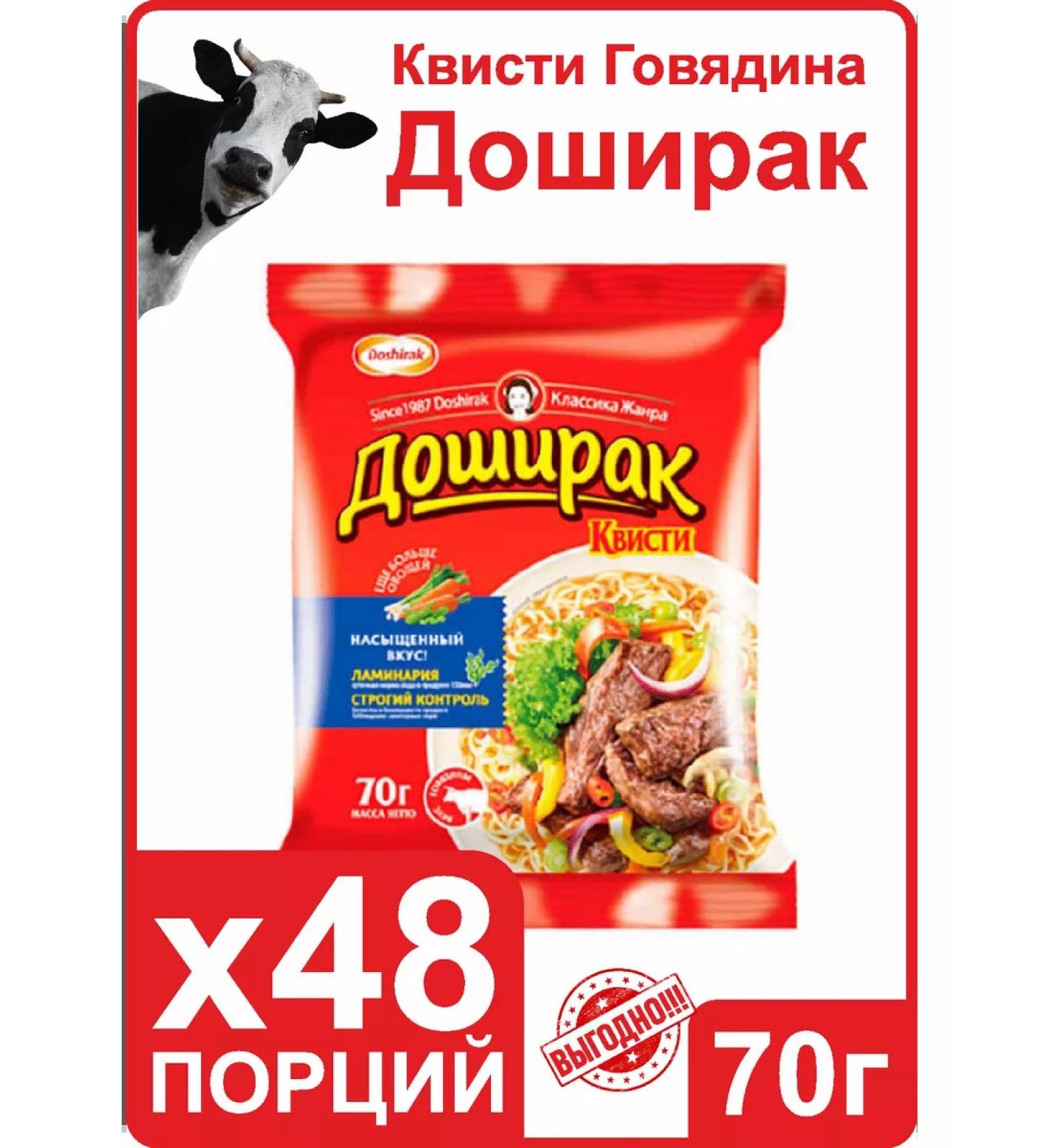 Doshirak Doshiirak Quisty with beef noodles in the Briket 48pcs*70 g - Buy Online on GoSupps.com