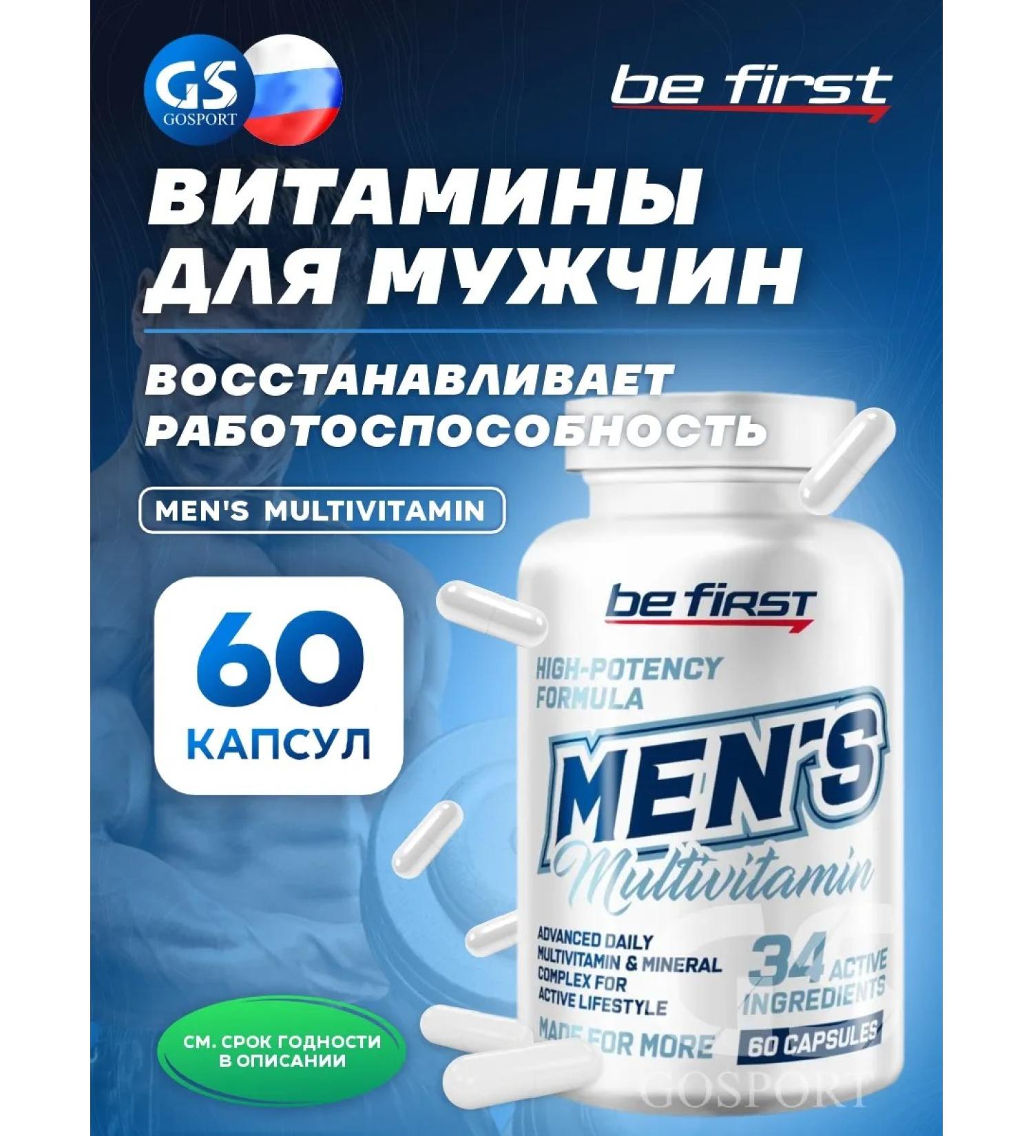 Be First Multivitamins and minerals for men 60 capsules - Buy Online on GoSupps.com