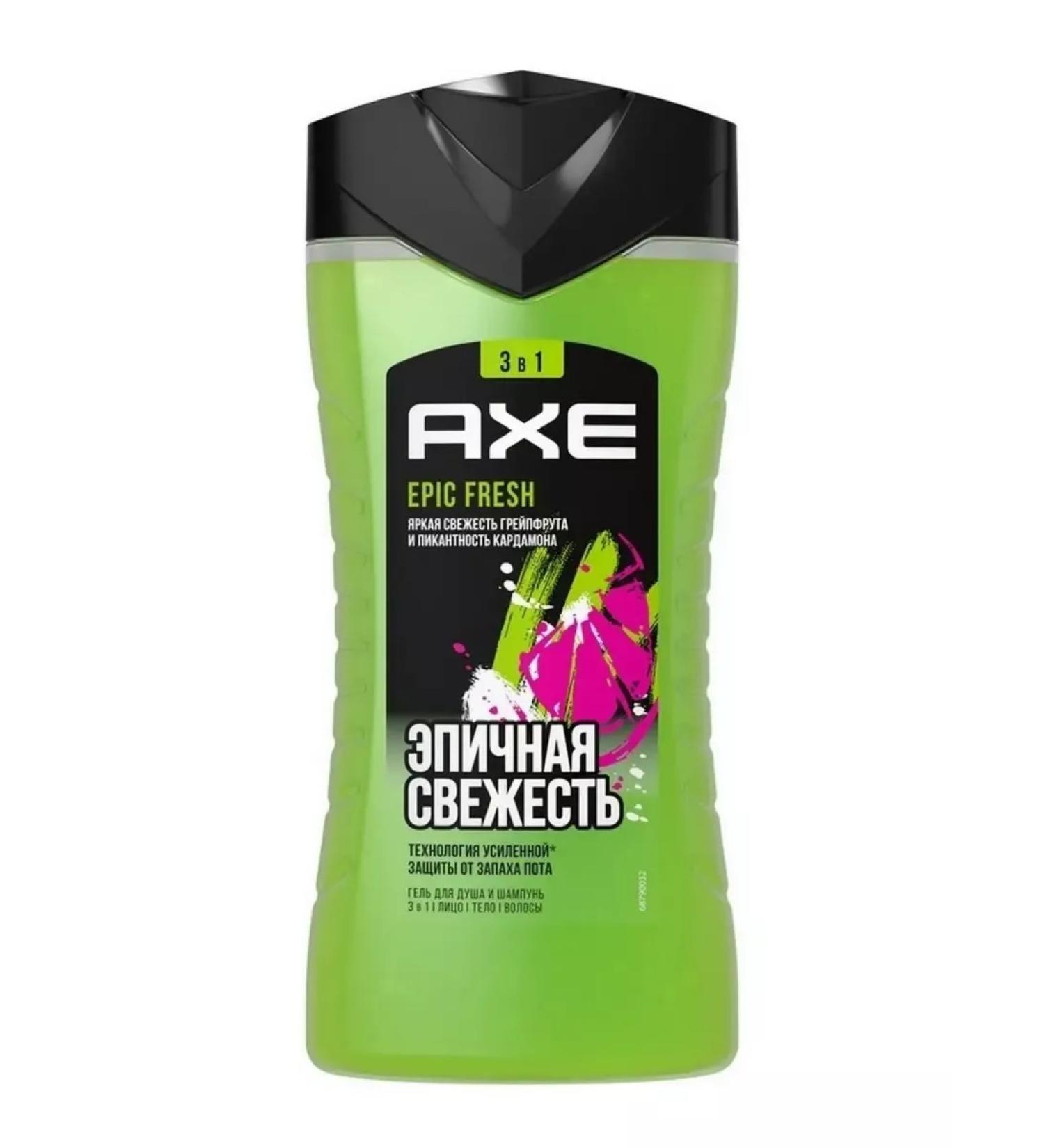 Axe Shope gel shampoo and washing a 3B1 Epic Fresh