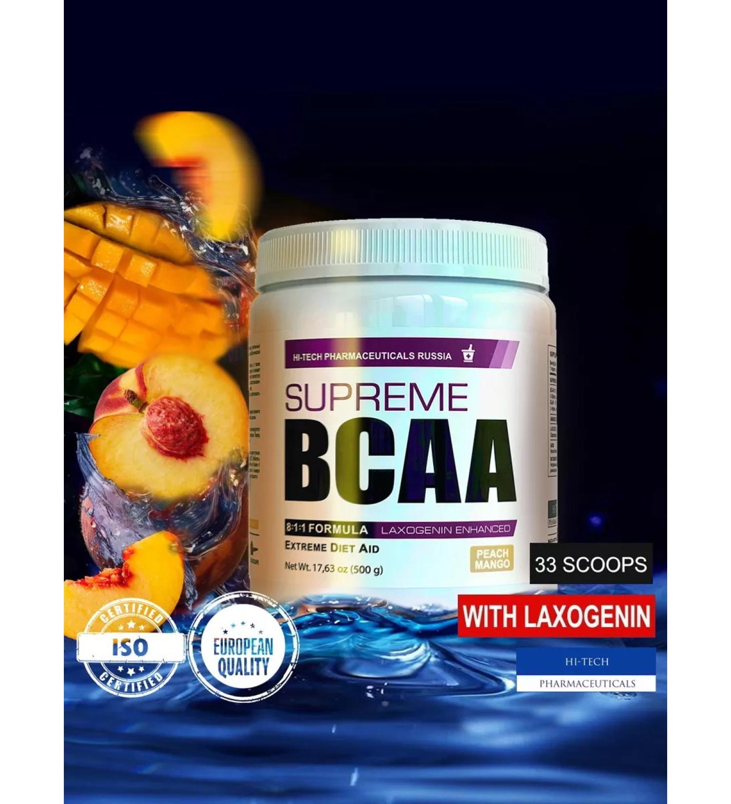 Hi-Tech Pharmaceuticals SUPREME BCAA 8 1 1 With Laxogenin (Peach Mango)