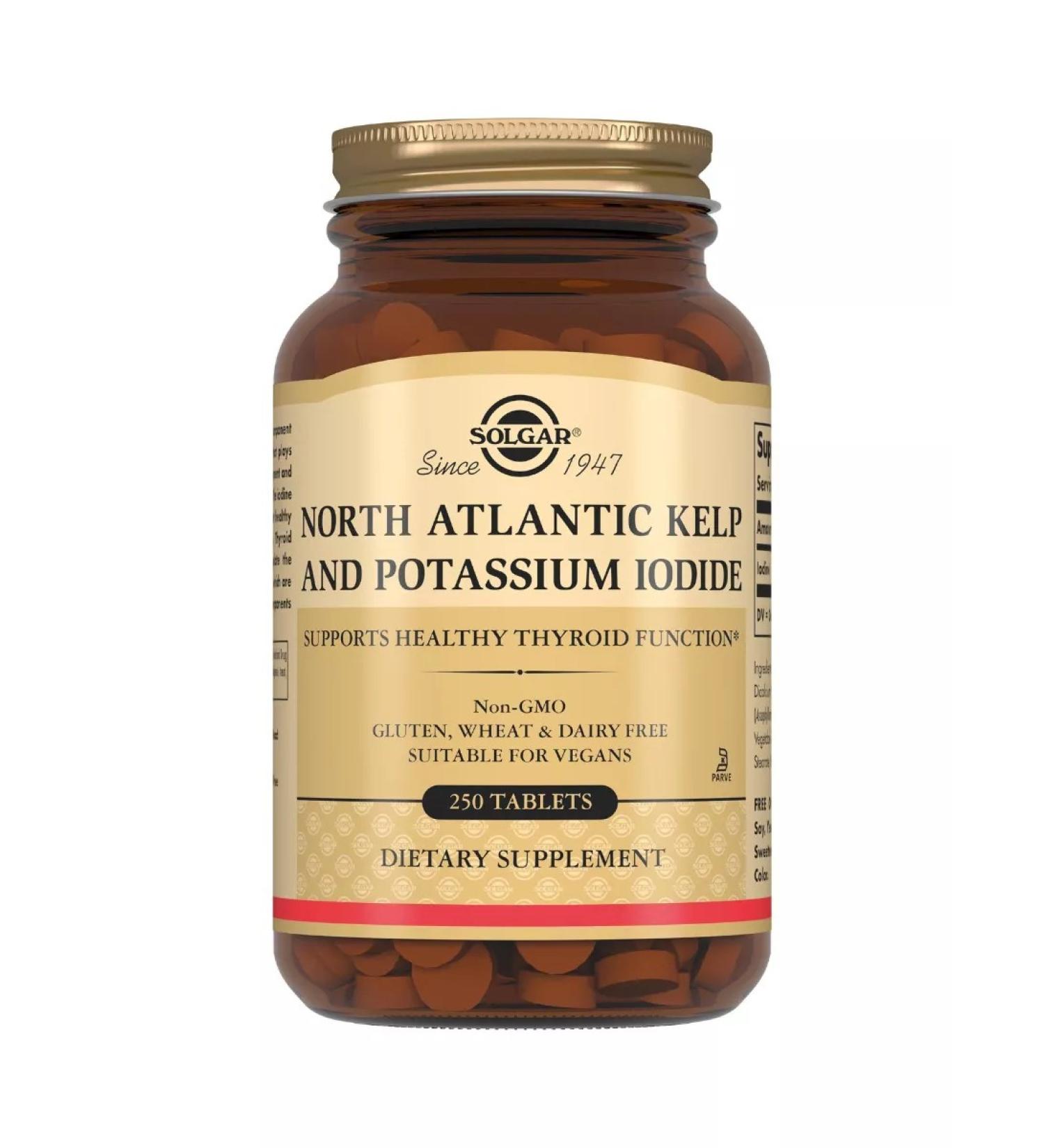 Solgar iodine made of brown algae and iodide potassium 250 tablets