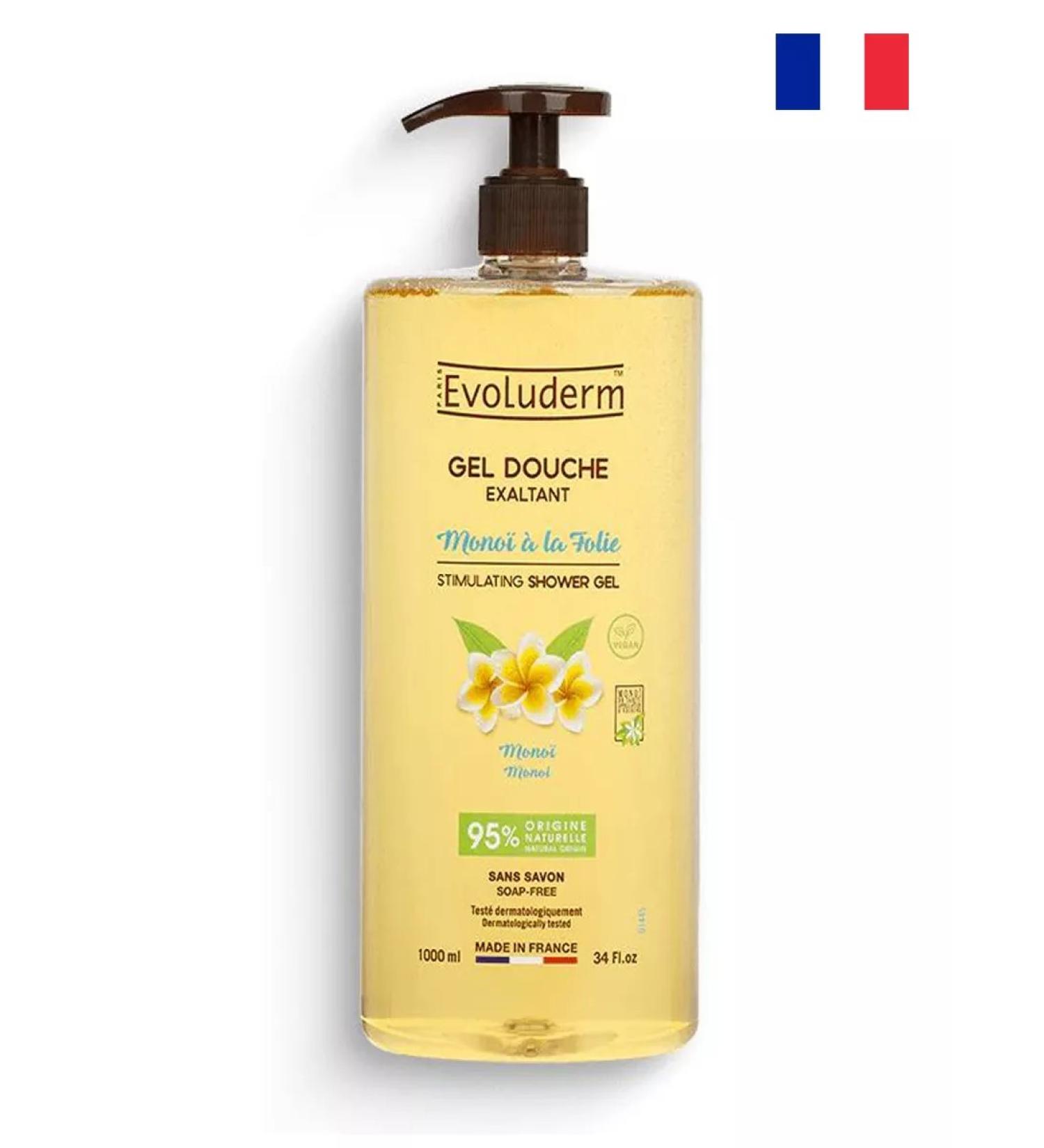 Evoluderm Moisturizing shower gel monoi 1000ml - Buy Online on GoSupps.com