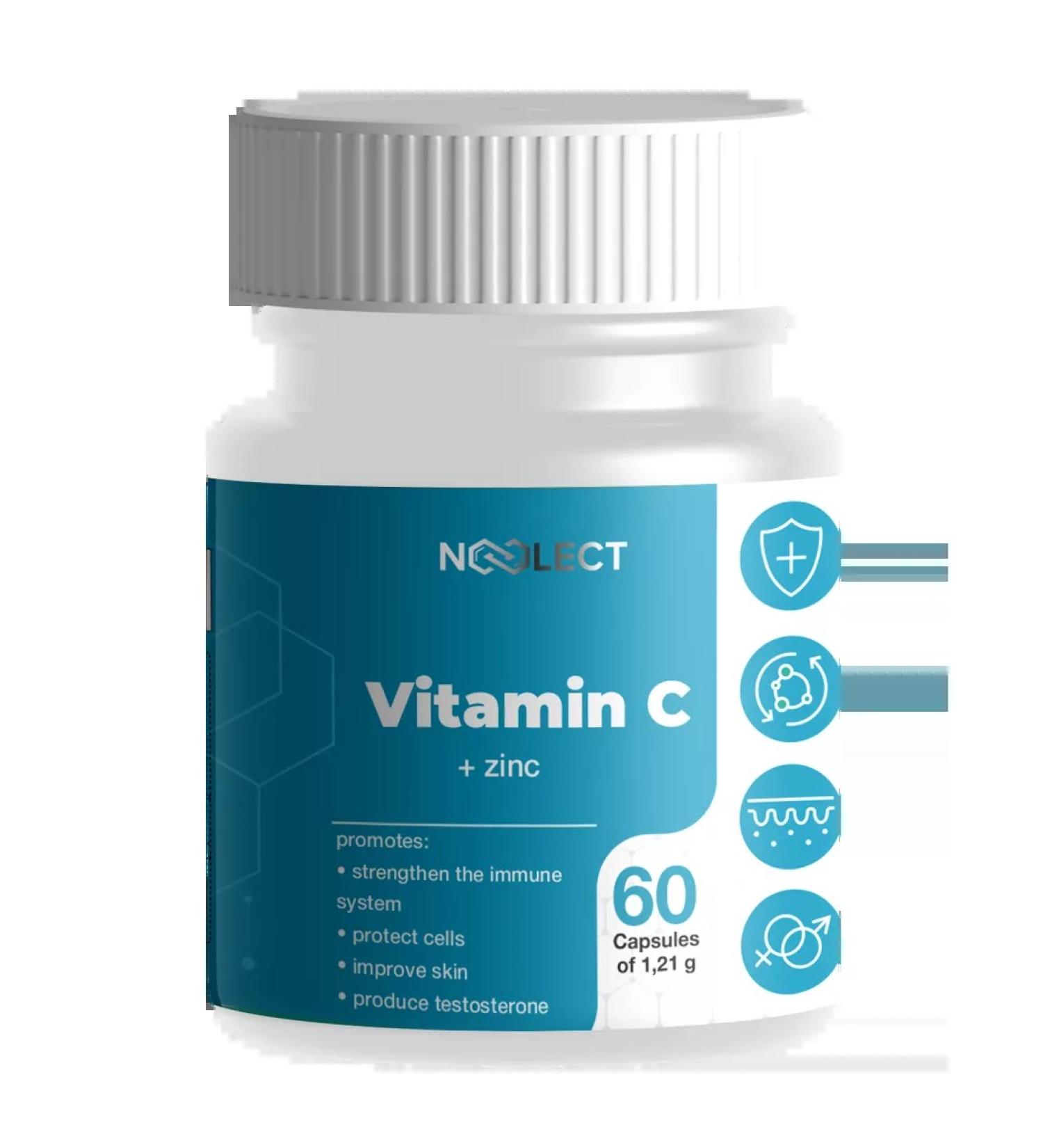 NOOLECT Vitamin C + zinc 60 capsules