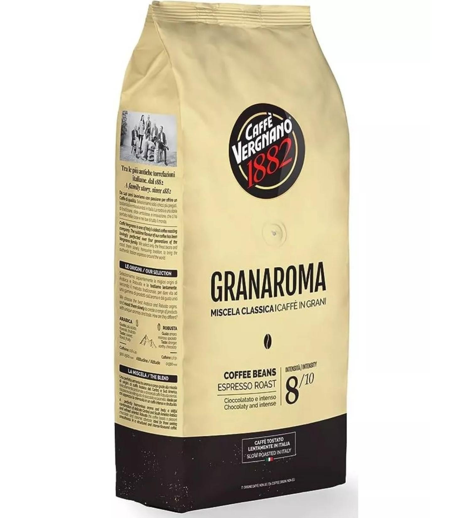 Vergnano 1882 Vergnano Gran Aroma Bar Coffee in grains 1 kg - Buy Online on GoSupps.com