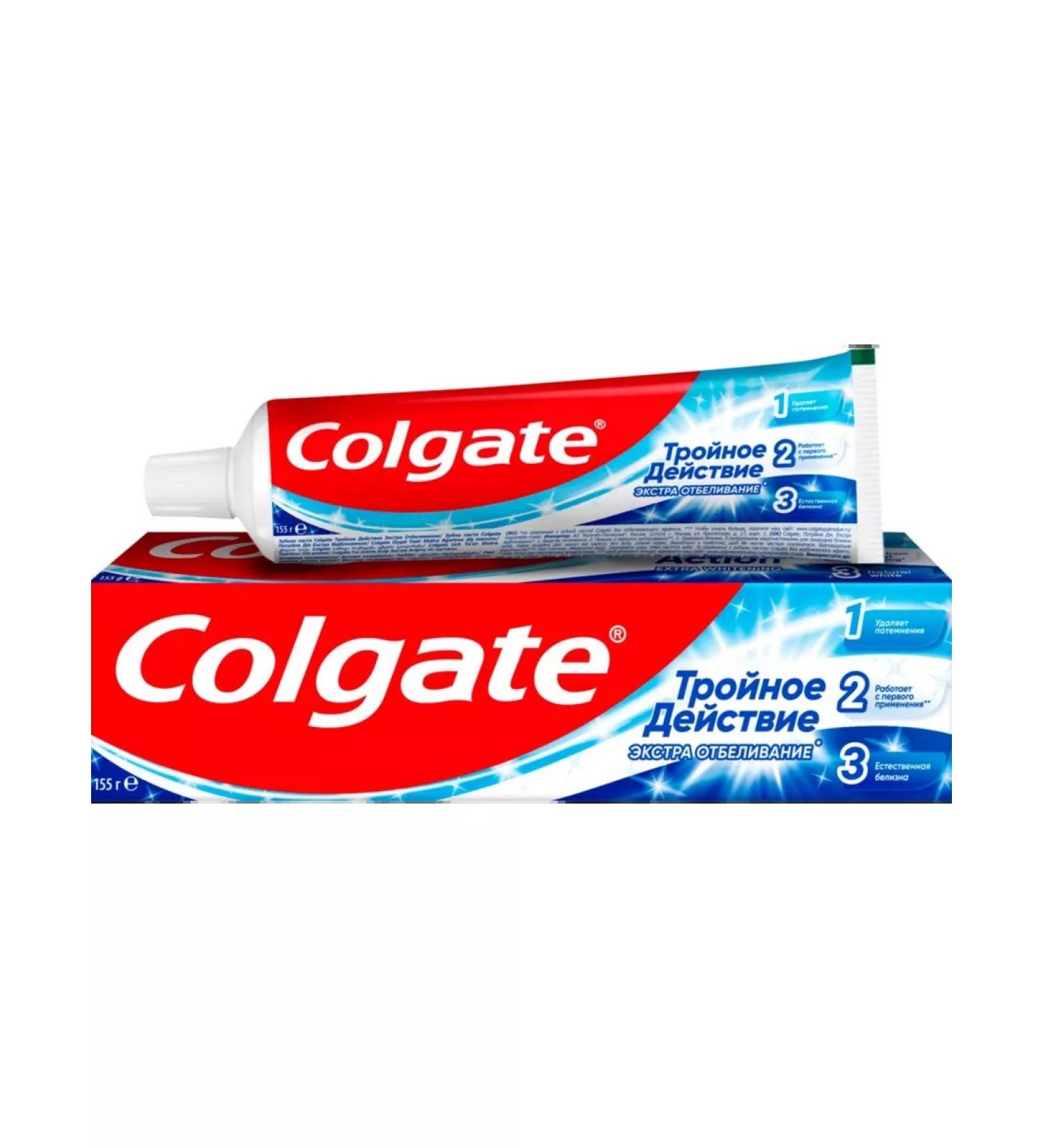Colgate toothpaste Triple action Extra whitening