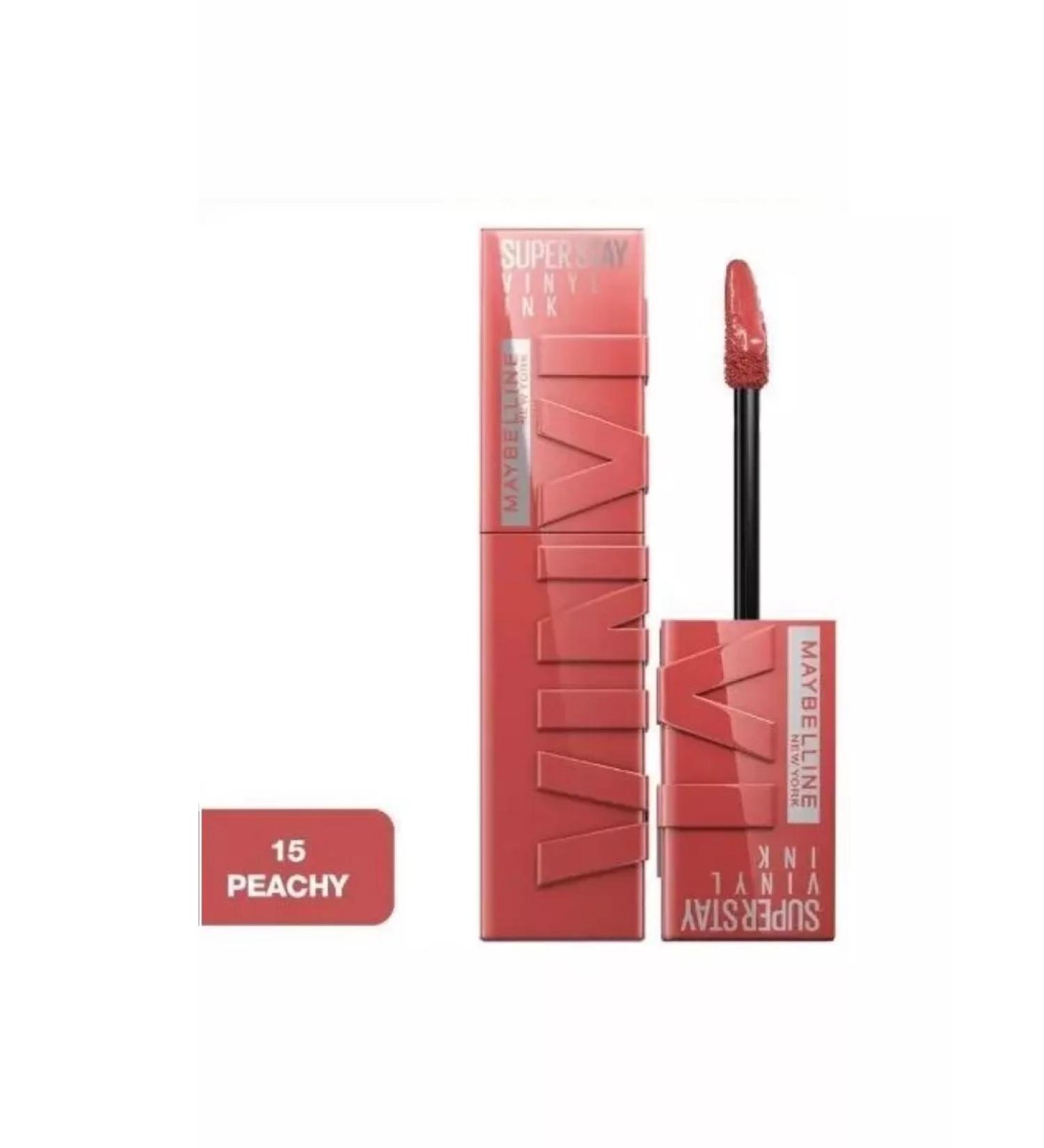Maybelline New York Lipstick SuperStay Vinyl Ink shade 15-Peachy - Buy Online on GoSupps.com