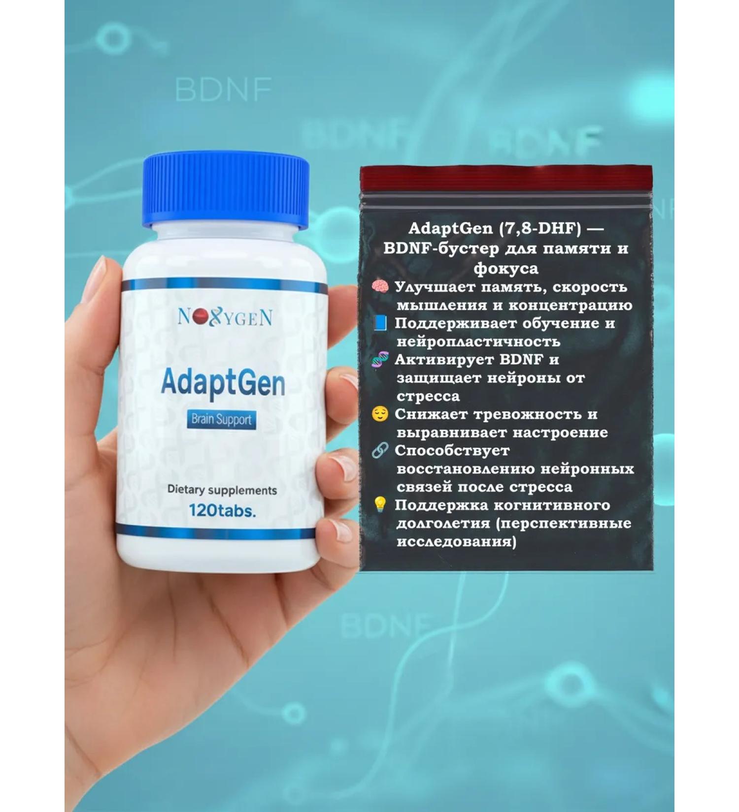 Noxygen AdaptGen 7.8-DHF 10mg 60 caps. Nootropic-ethosics