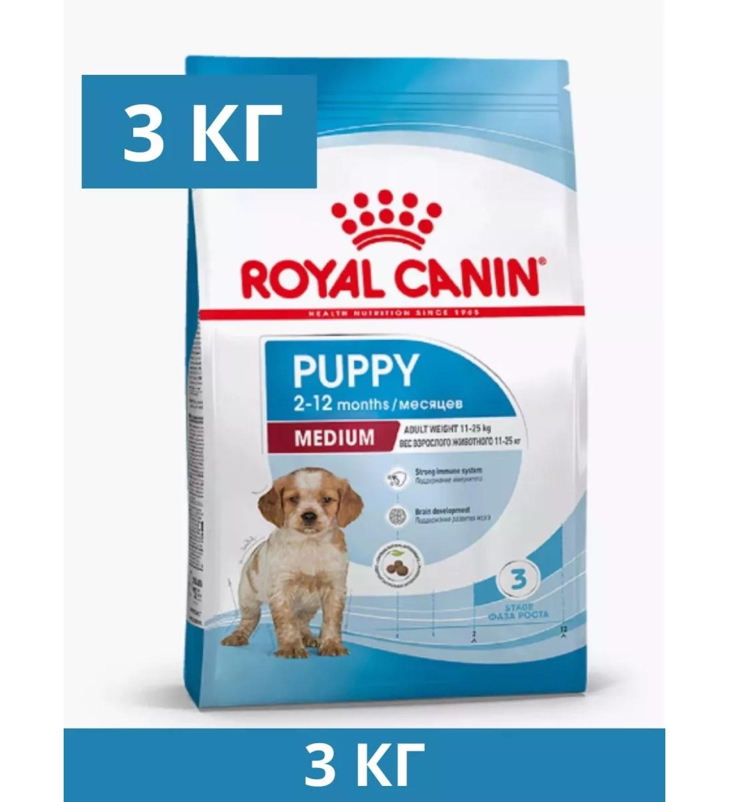 ROYAL CANIN Dry feed Medium Puppy for medium breeds 3 kg - Buy Online on GoSupps.com