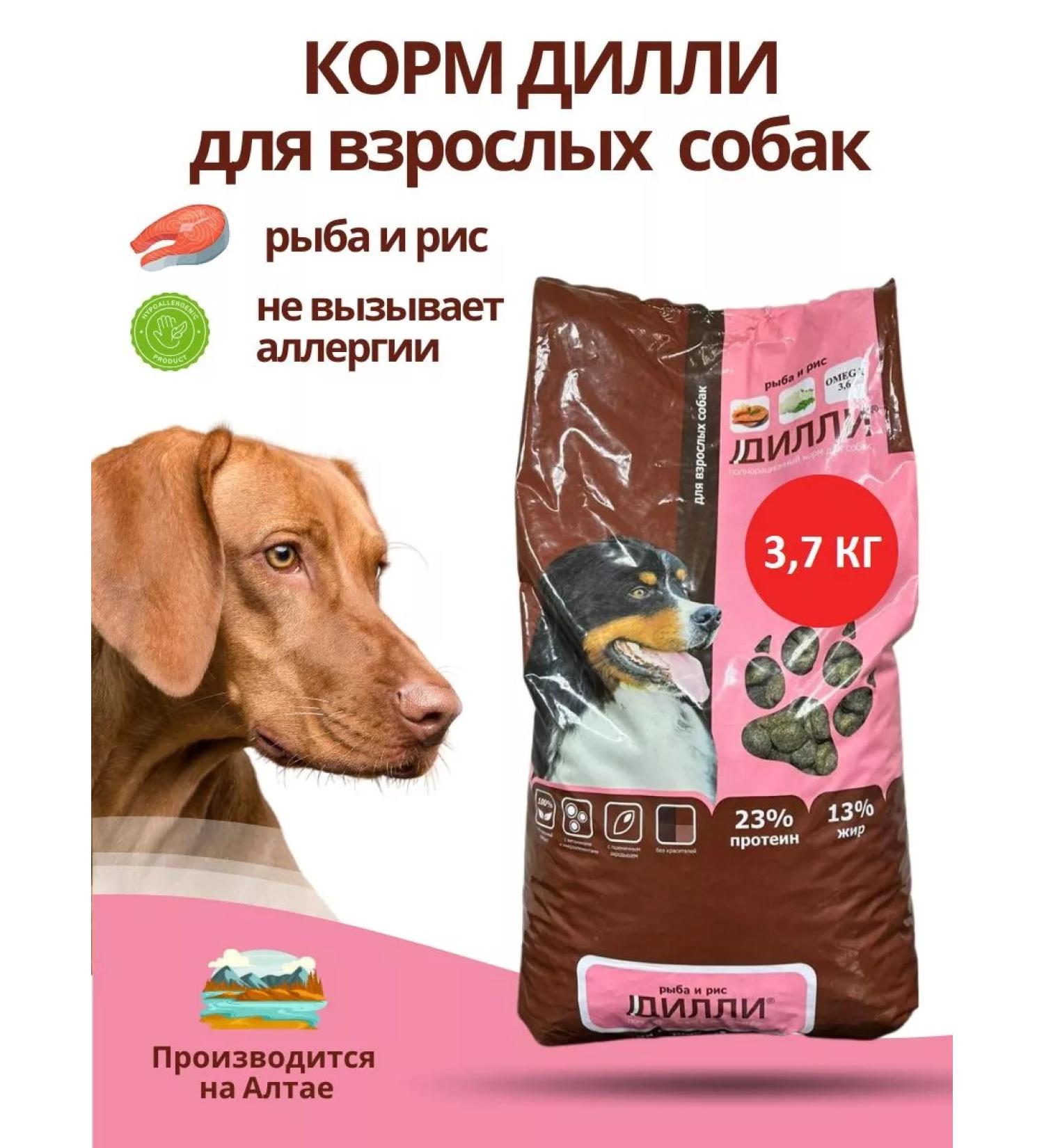 DILLY Dry food for dogs full -time with fish 3.7 kg - Buy Online on GoSupps.com