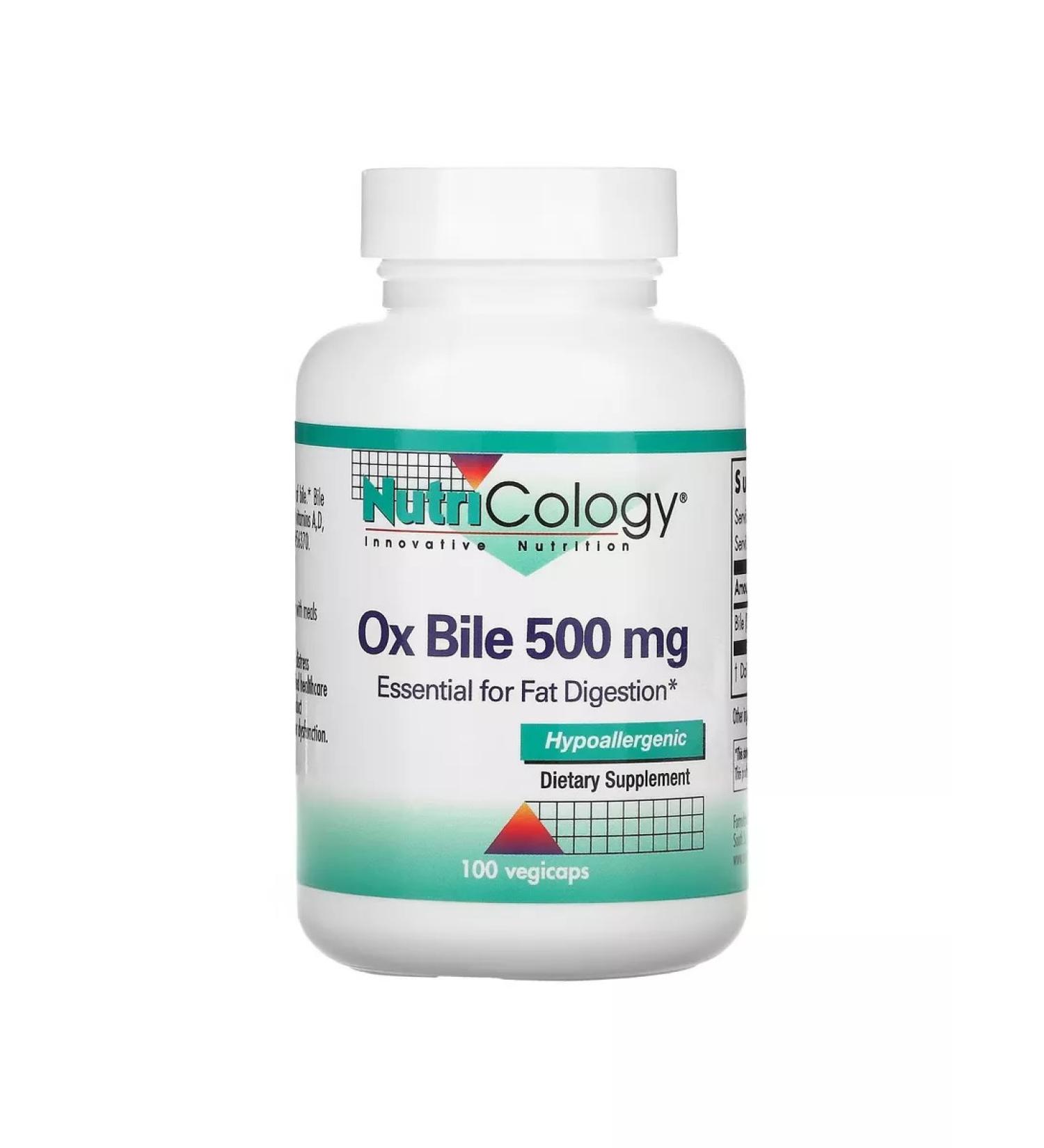 Nutricology Bull bile extract Ox Bile 500 mg 100 capsules - Buy Online on GoSupps.com