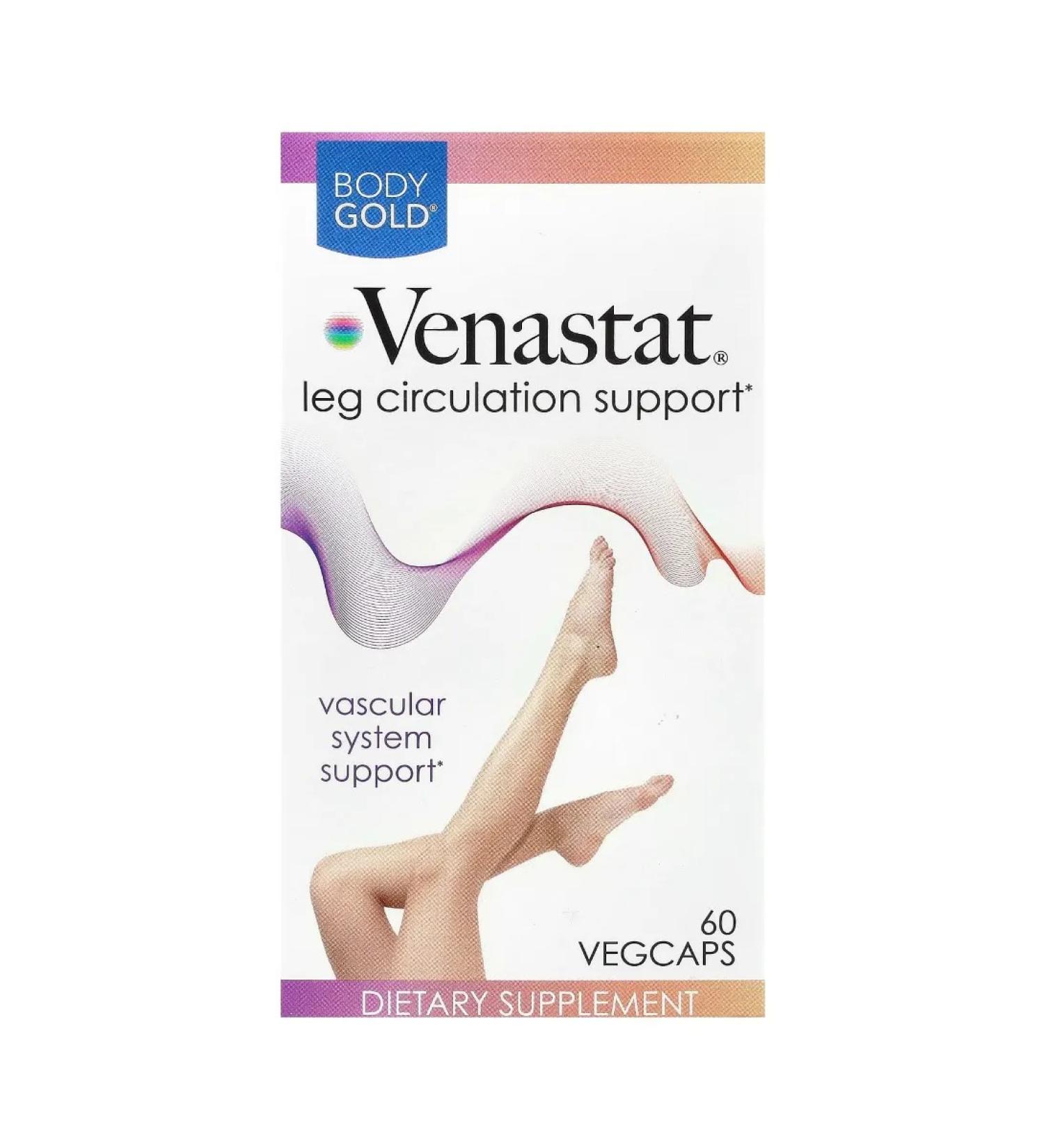 BodyGold Venastat to maintain veins of the legs 60 capsules - Buy Online on GoSupps.com