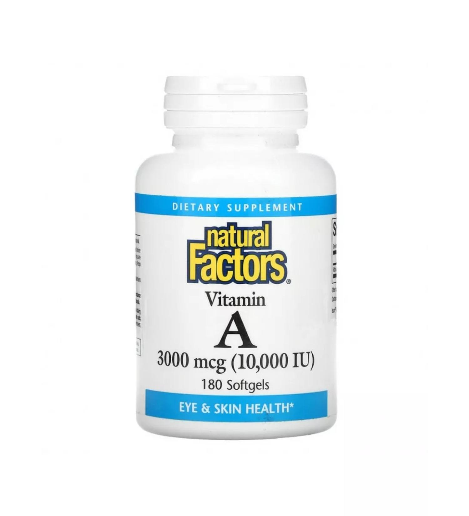 Natural Factors Vitamin A 3000 g 180 capsules