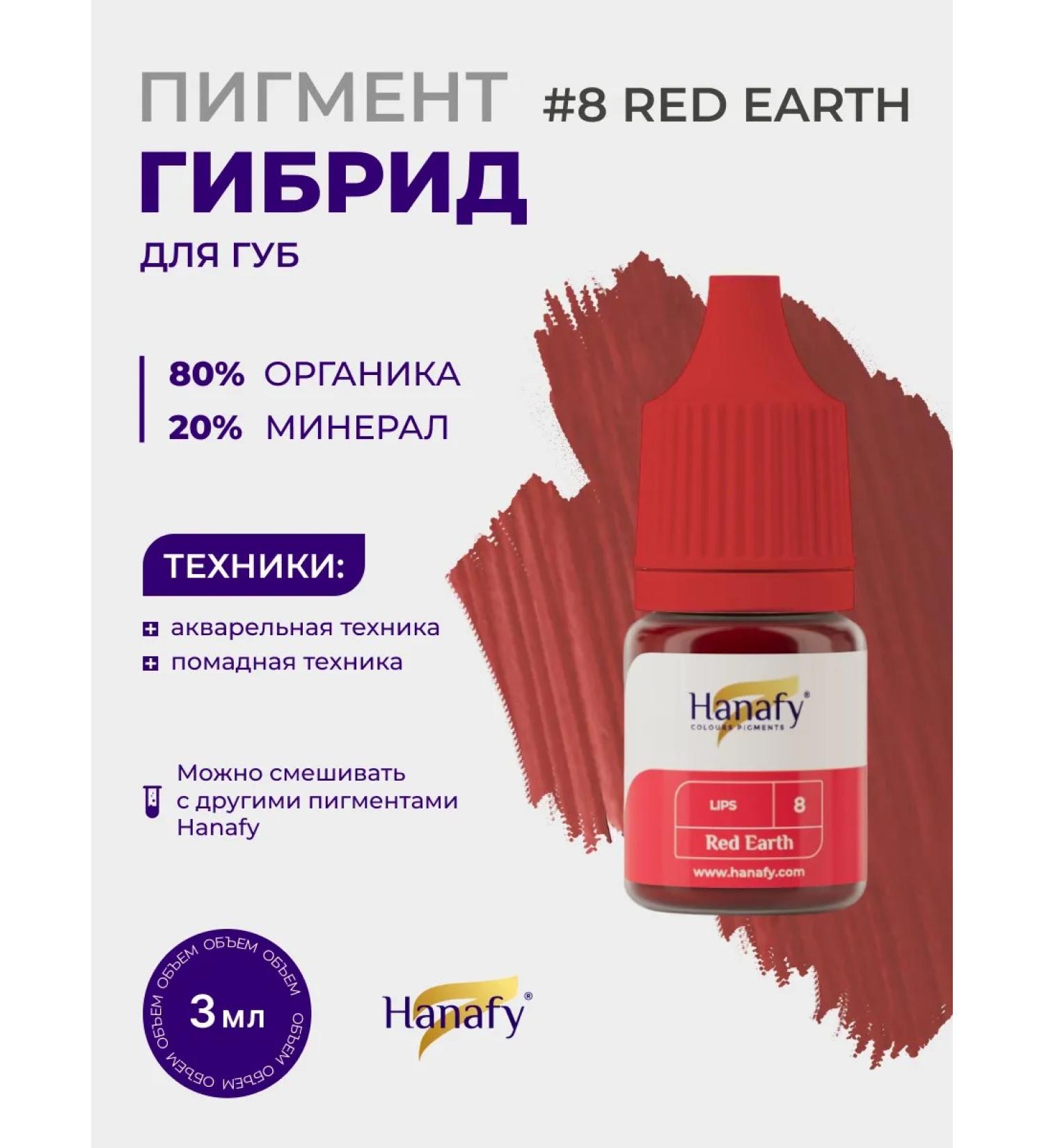 Hanafy Hanafi Pigment No. 8 Red Earth permanent lip makeup - Buy Online on GoSupps.com