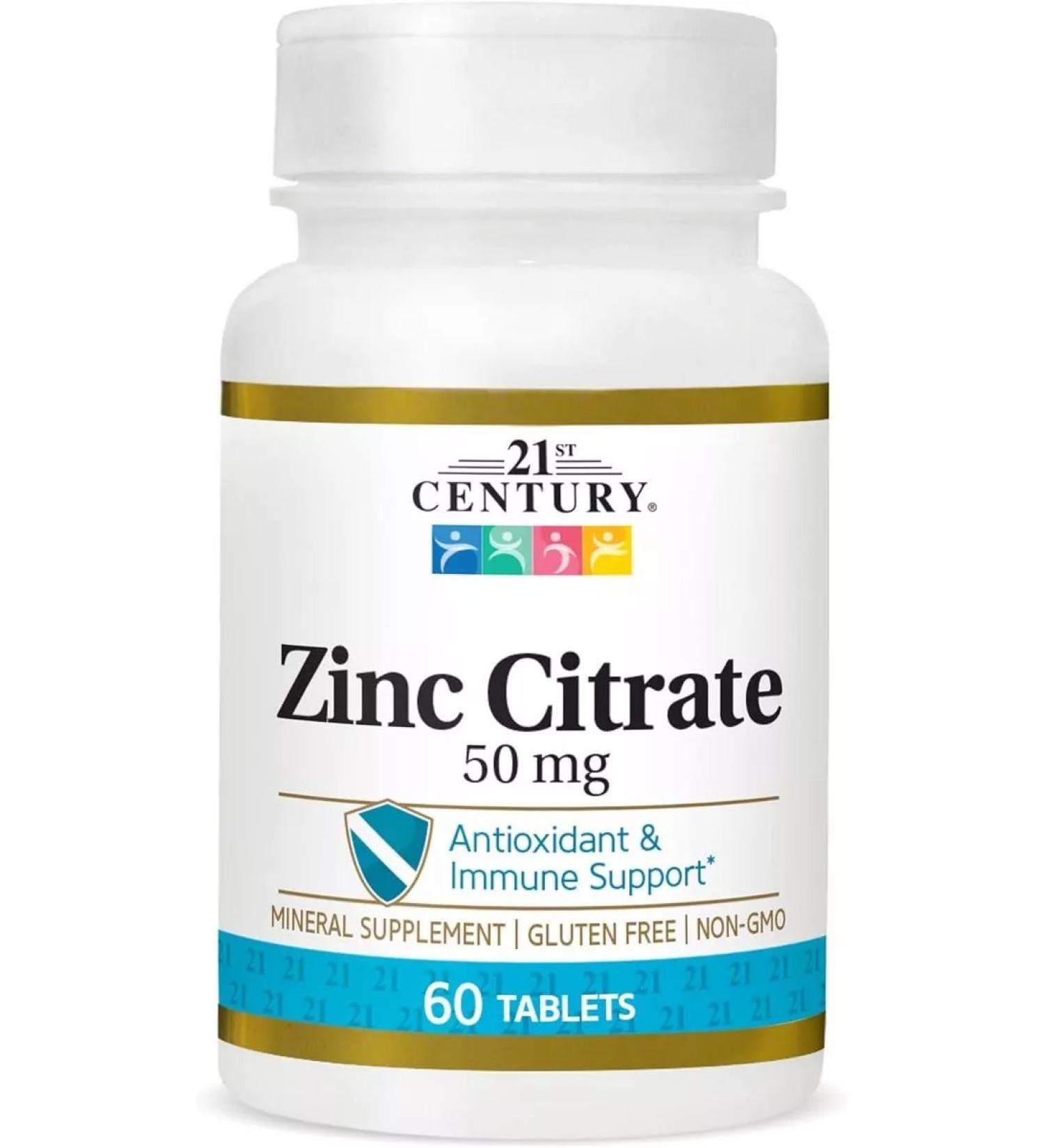 21st Century Zinc citrate 50 mg 60 table. USA - Buy Online on GoSupps.com