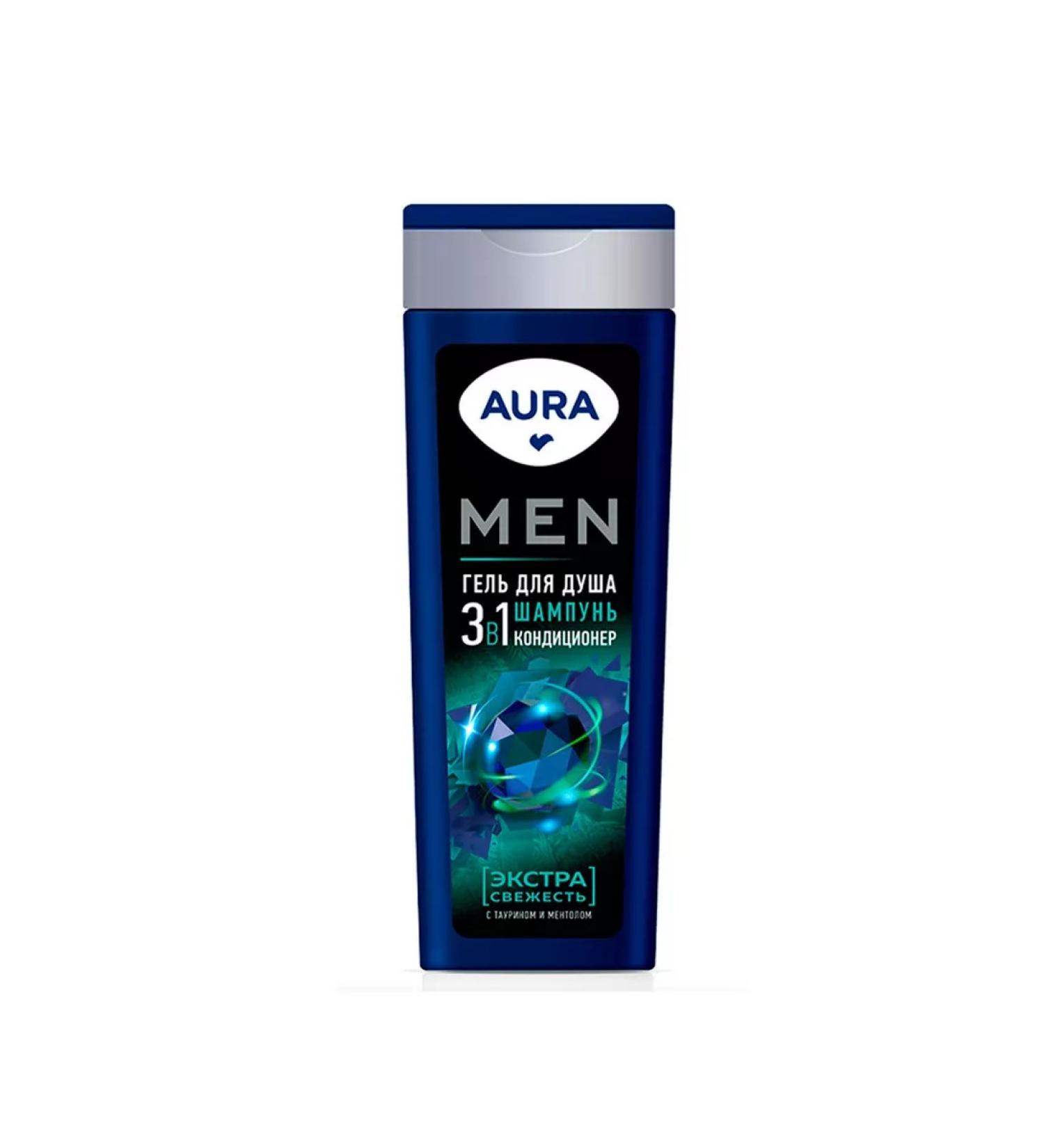 Aura Shower gel Men 3B1 Extra Freshness 380 ml