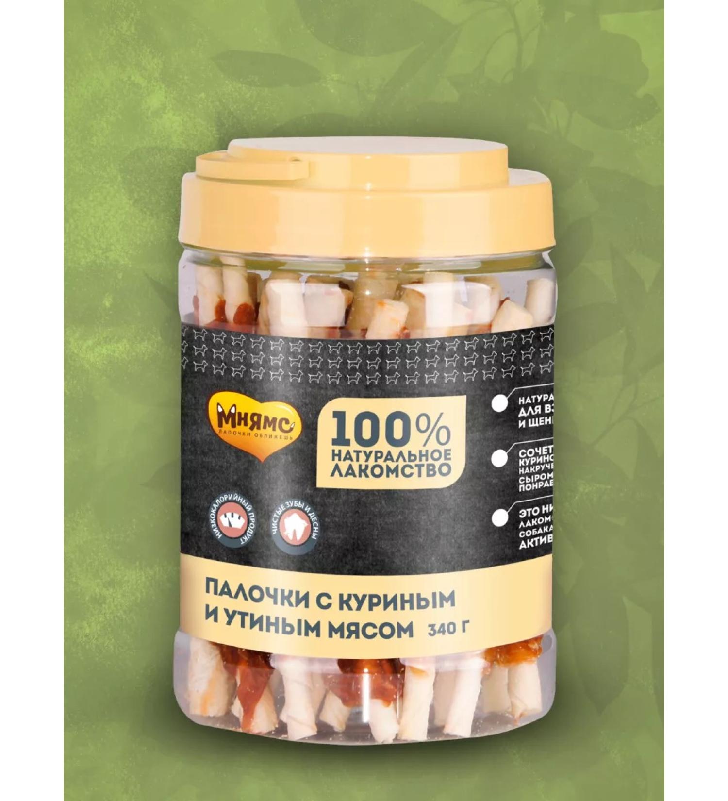 Mnyams A treat for dogs of a wand with chicken and duck meat 340 g