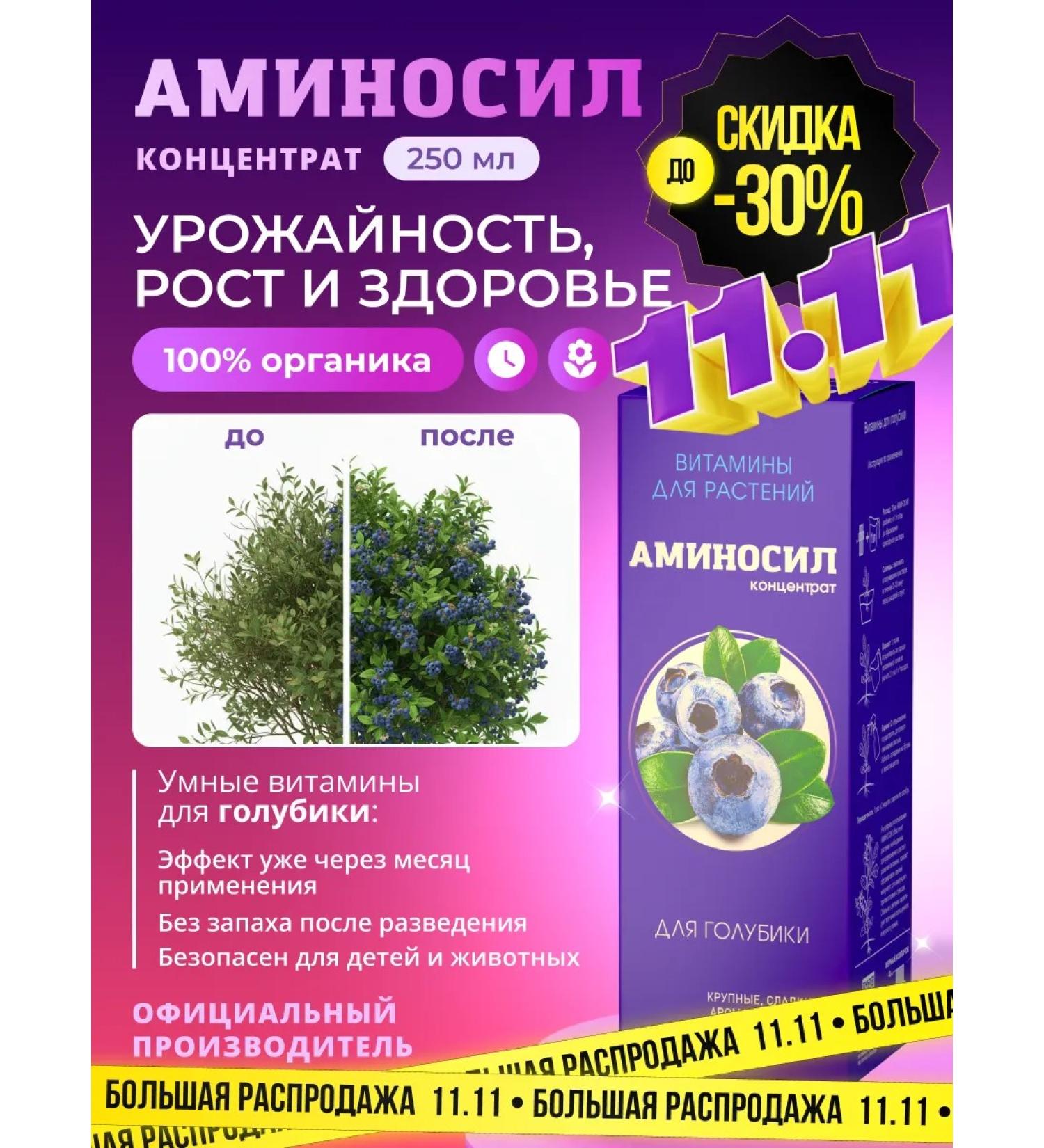 Aminosil Fertilizer for blueberries Vitamins 250 ml - Buy Online on GoSupps.com