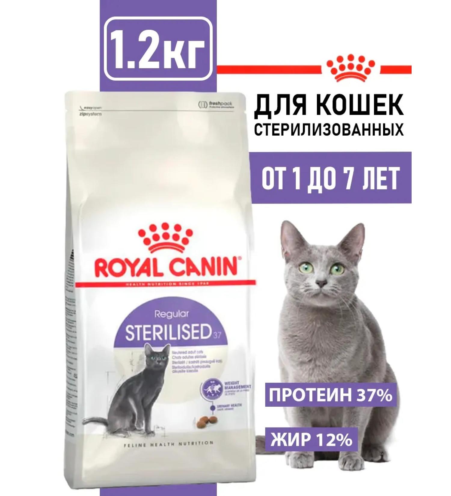 ROYAL CANIN Dry sterilated 37 food for sterilized cats 1.2 kg - Buy Online on GoSupps.com