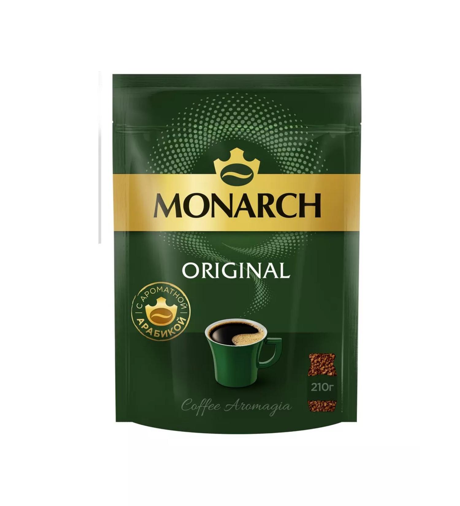 Monarch Soluble Original coffee subblirir. Soft packaging 210g