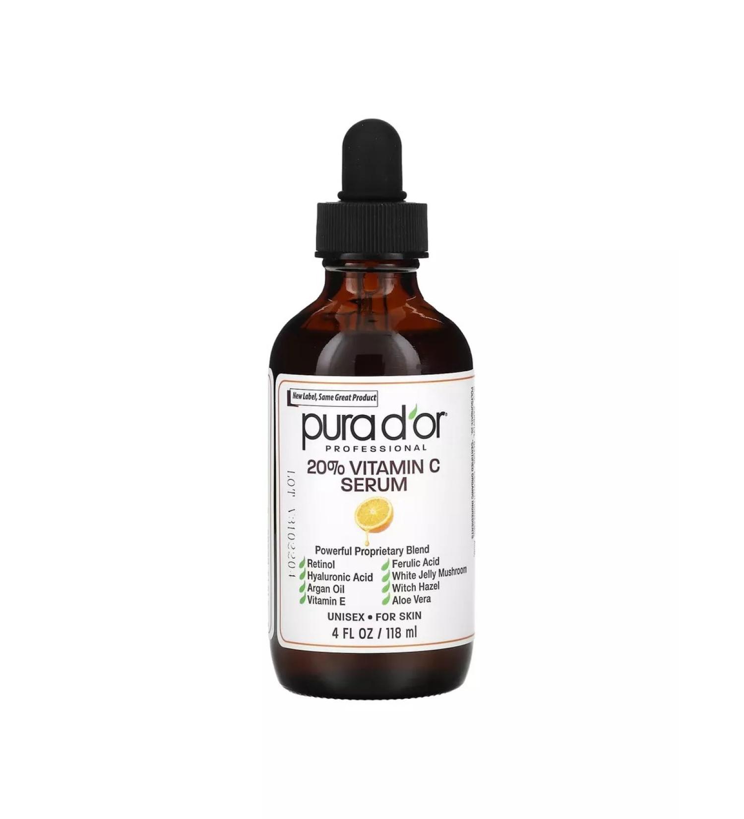 PURA D'OR Anti -aging serum with vitamin C 20% 118 ml - Buy Online on GoSupps.com