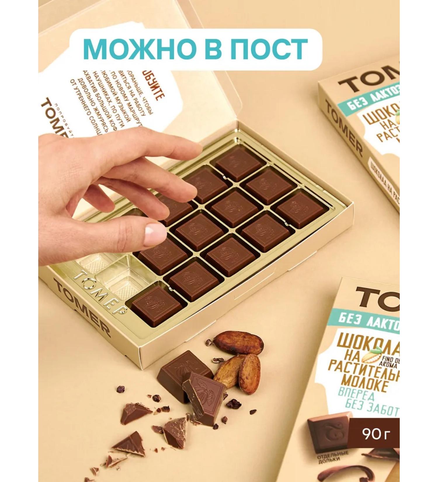 Tomer Chocolate on vegetable milk without lactose 90 grams - Buy Online on GoSupps.com