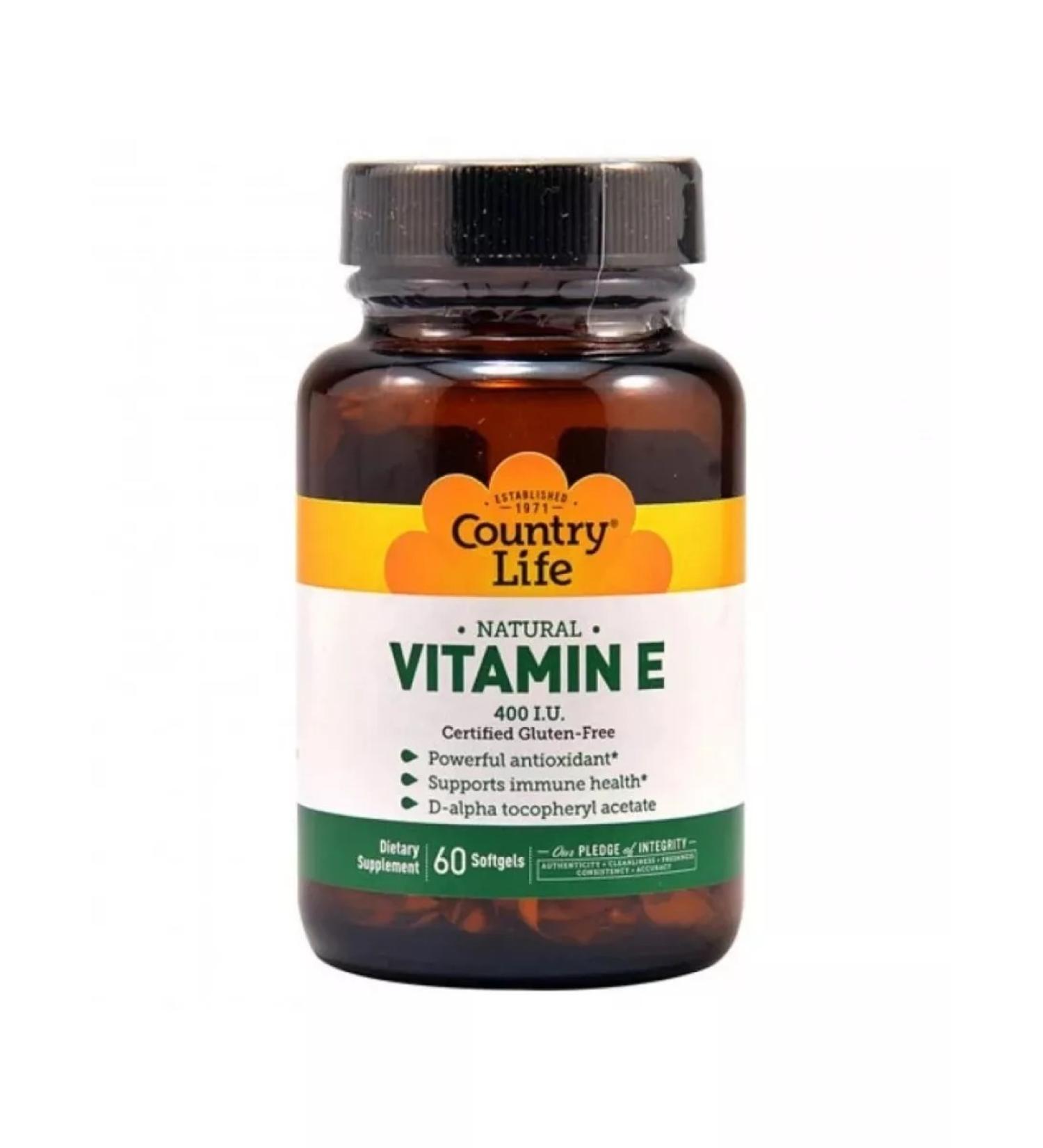 Country Life Vitamin E 400 IU 60 soft tablets