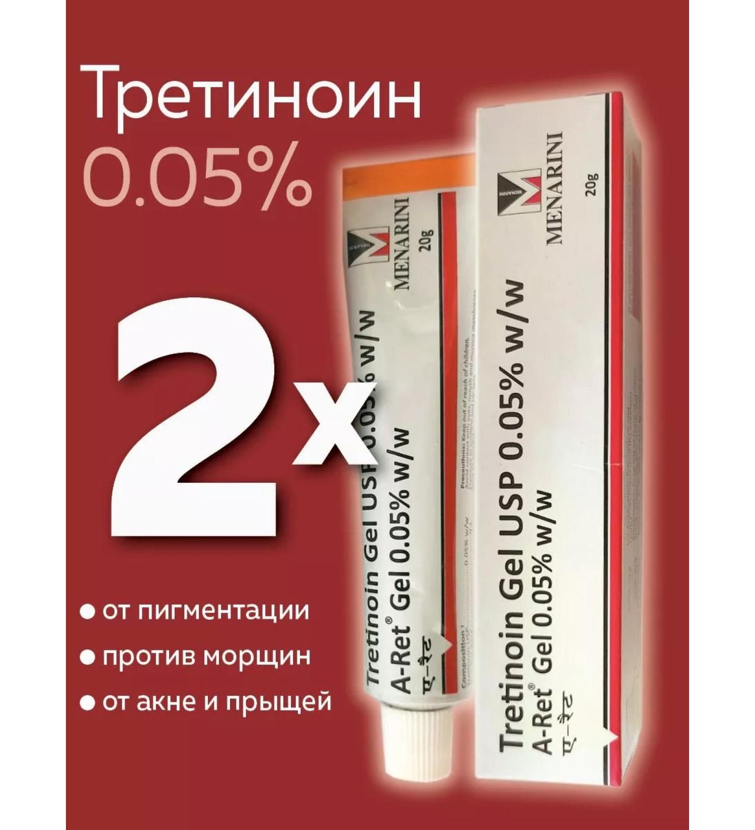 Menarini Tretinoin Gel USP 0.05 % (Tretinoin gel 0.05 %) 2 pcs - Buy Online on GoSupps.com
