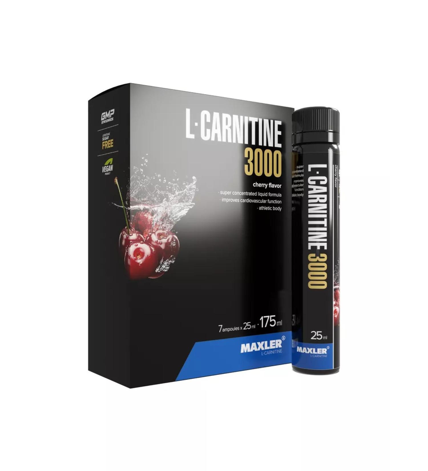 maxler L-carnitin liquid L-Carnitine 3000mg 7x25ml Cherry - Buy Online on GoSupps.com