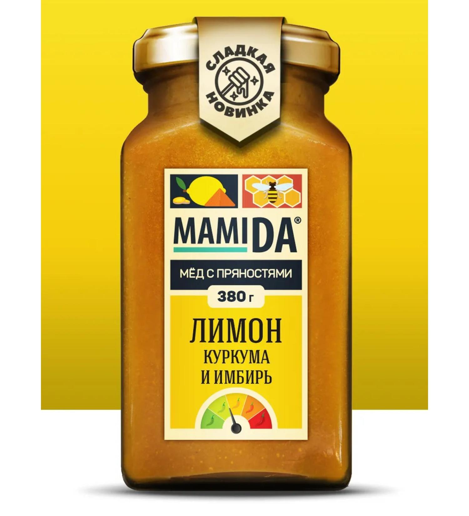 MamiDA Honey with turmeric spices ginger and mamide lemon 380g - Buy Online on GoSupps.com
