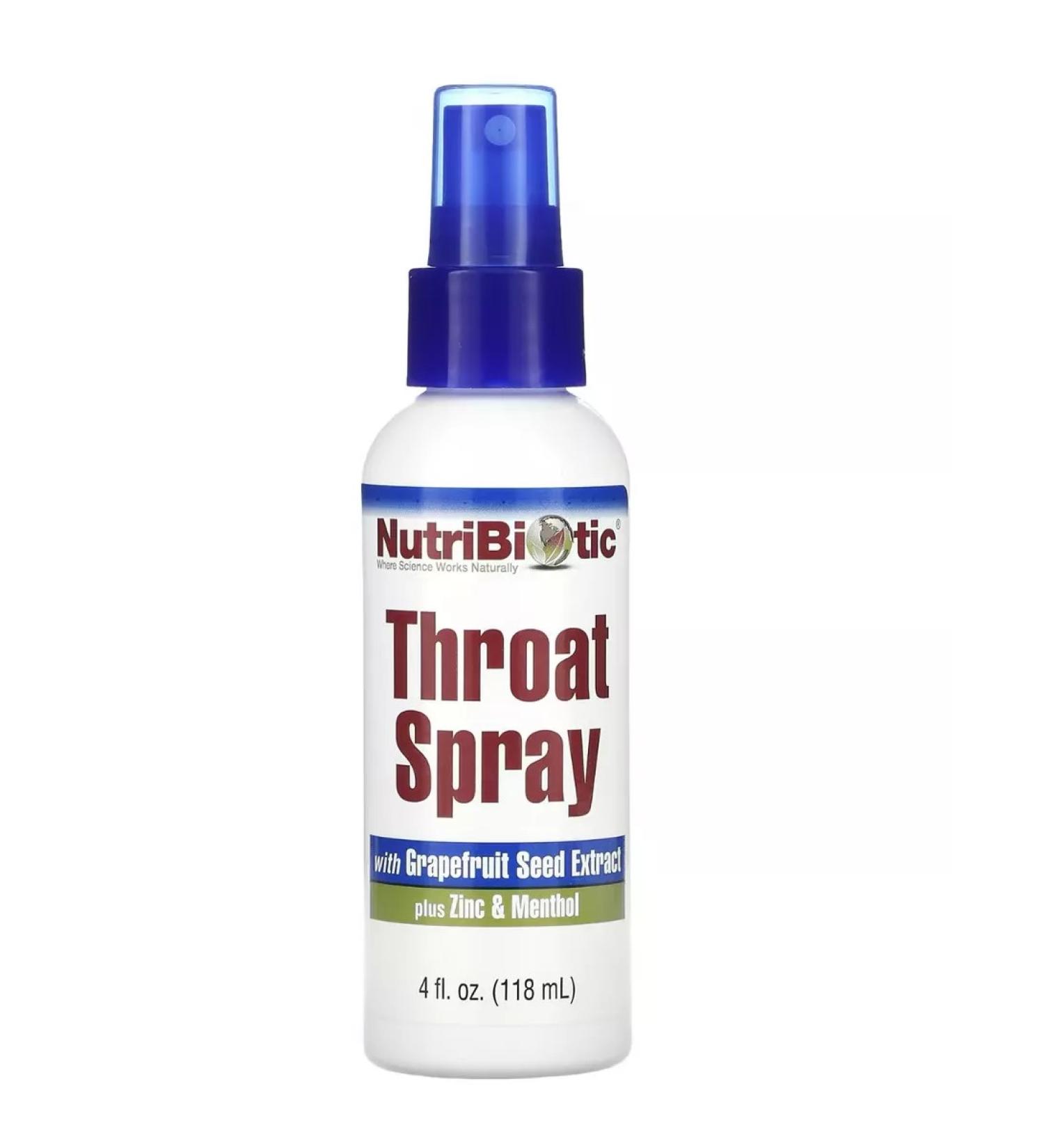 NutriBiotic - Throat Spray with GSE ZINC & MENTHOL - Buy Online on GoSupps.com