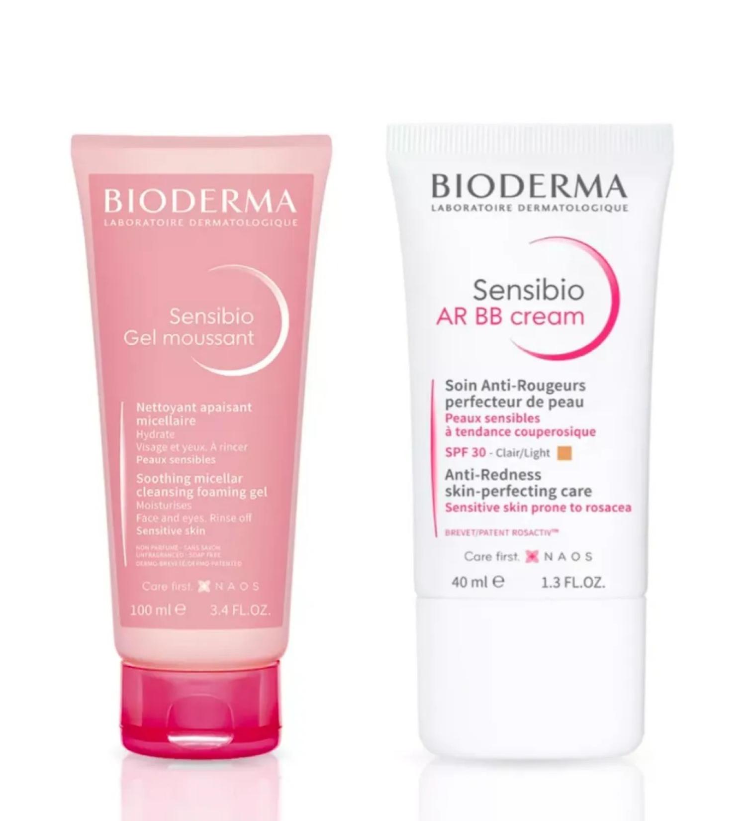 Bioderma Set of bioaderma sensibio gel 100 ml + cream BB AR 40 ml - Buy Online on GoSupps.com
