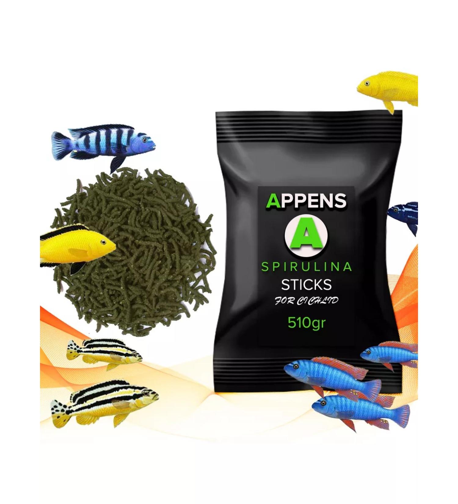 APPENS Spirulina Sticks 510g 1200ml. - sticks for cichlids - Buy Online on GoSupps.com