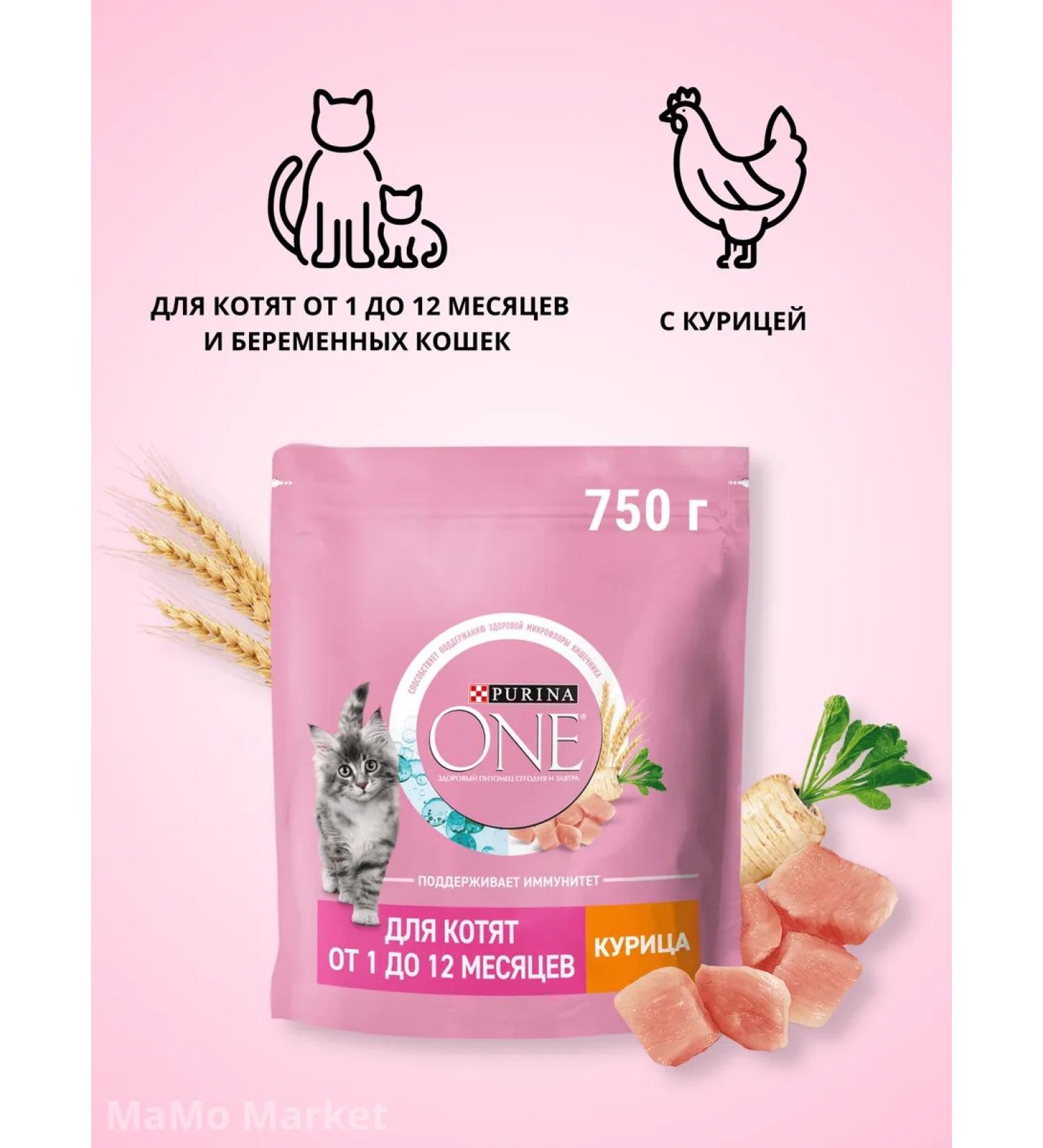 PURINA ONE Kittens of dry kittens with chicken 750 g - Buy Online on GoSupps.com