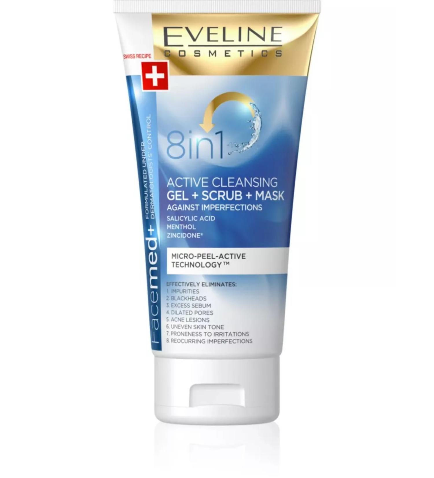 EVELINE Gel+scrub+MASK 8V1 deeply-pure 150 ml - Buy Online on GoSupps.com
