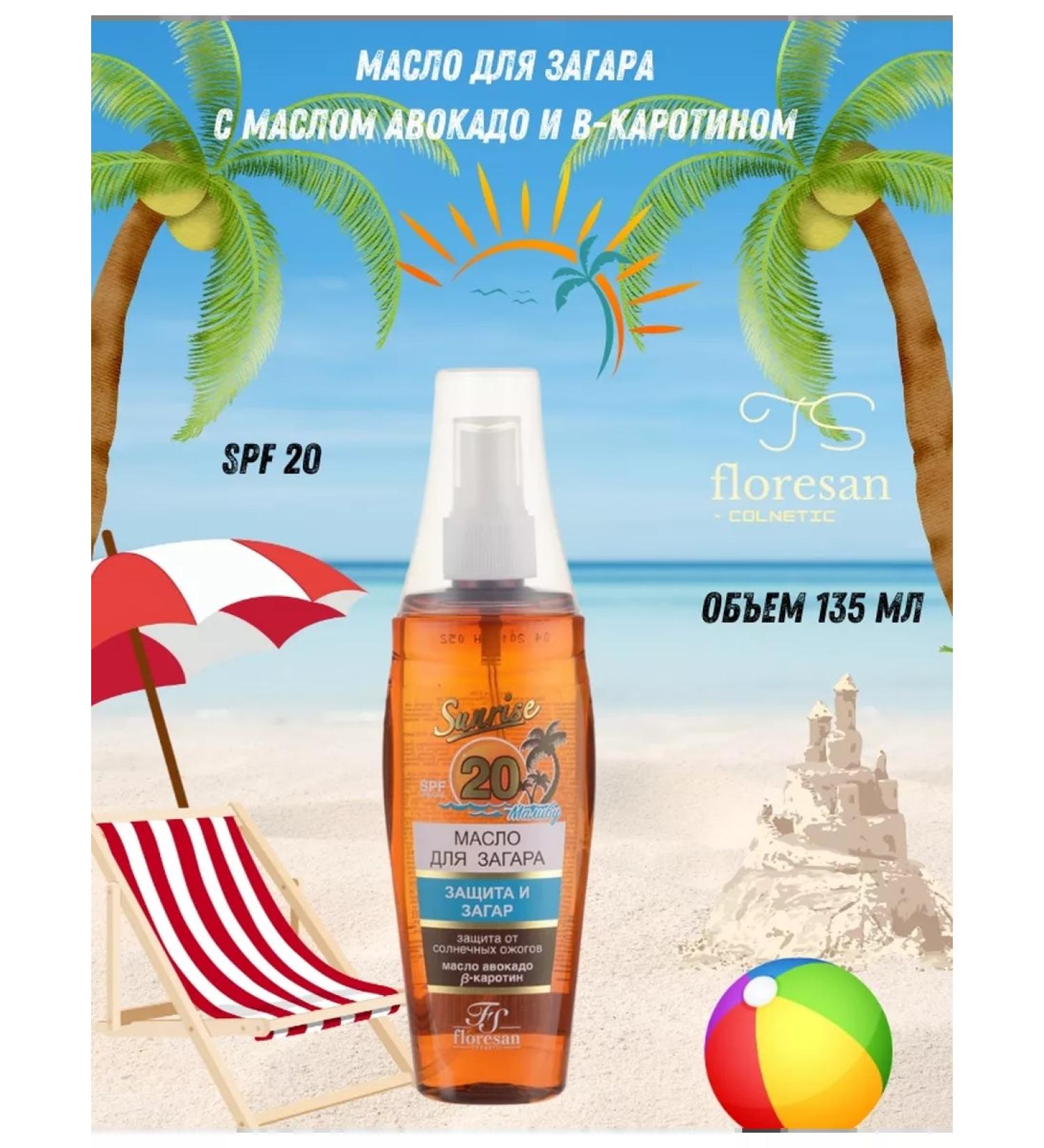 Floresan Oil for tanning with avocado oil and v-carotene