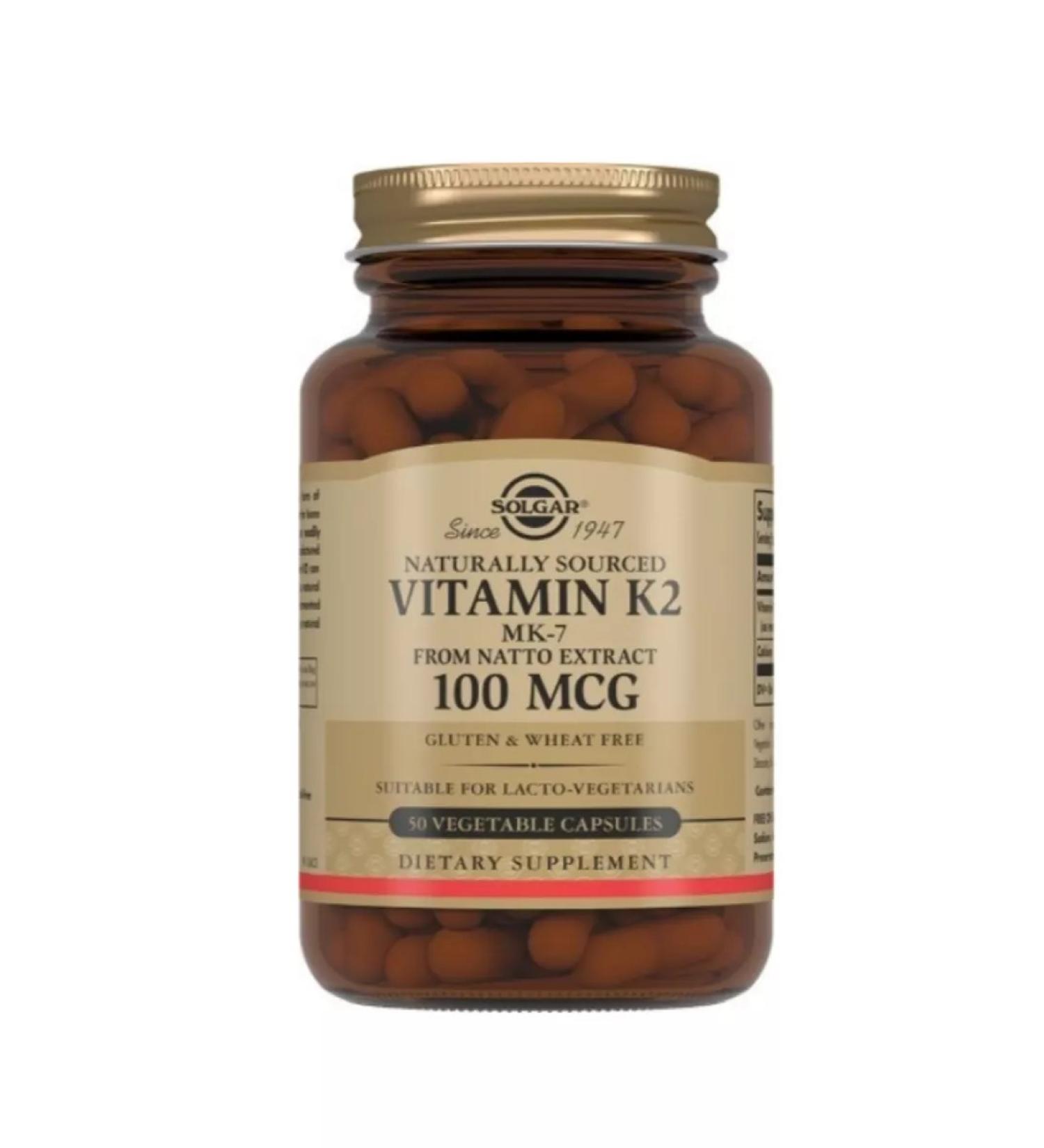 Solgar Inc Natural vitamin K2 (menachinon 7) -100mkg 50k 660mg-1UP - Buy Online on GoSupps.com