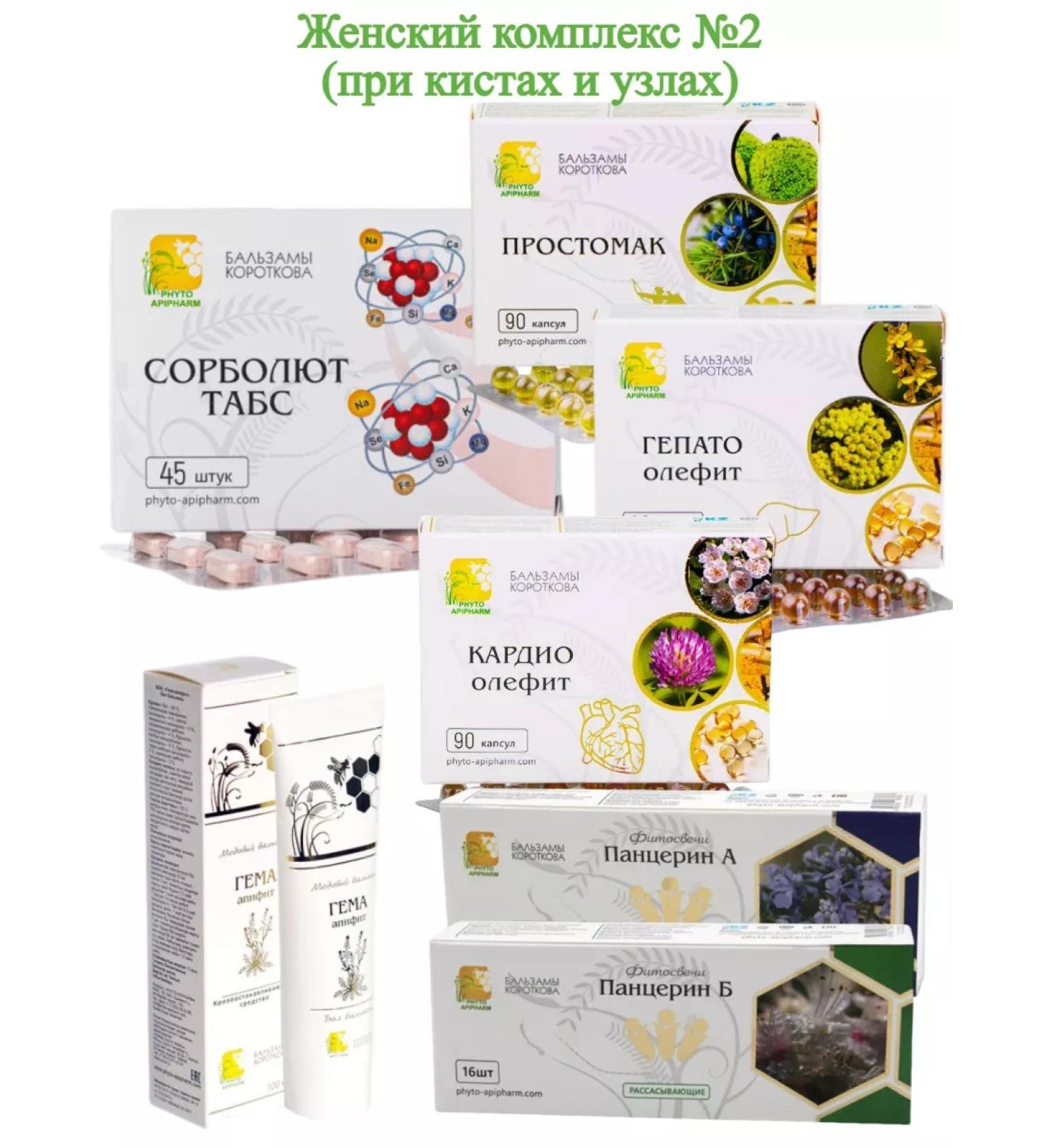 Korotkov's balms Gynecological complex No. 2 with cysts and nodes of the capsule Tabs - Buy Online on GoSupps.com