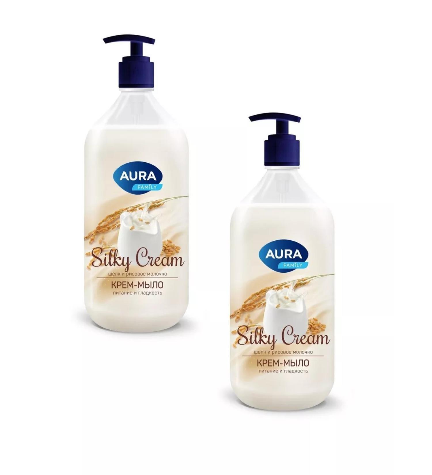 Aura Cream-soiled silk and rice milk 2 pcs 1000 ml - Buy Online on GoSupps.com