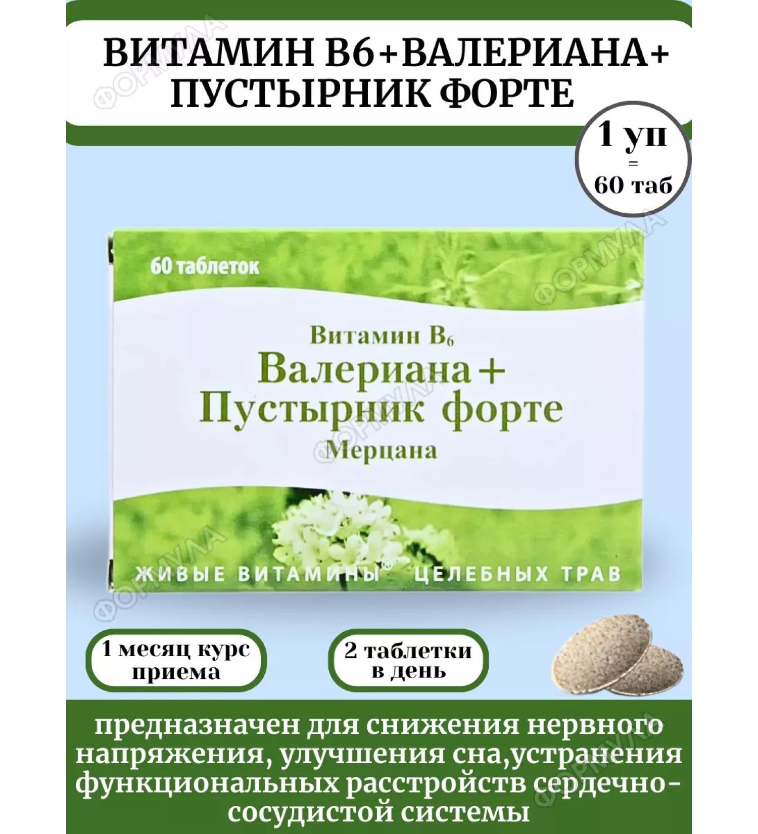 B-Min+ Vitamin B6 Valerian+motherwort Forte Meretsan 60Tab*1UP - Buy Online on GoSupps.com