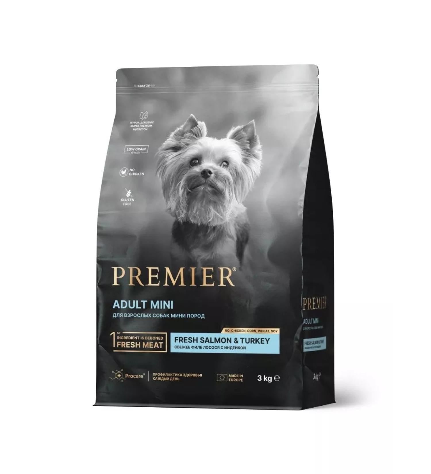 PREMIER Dry salmon feed with turkey dogs 3kg