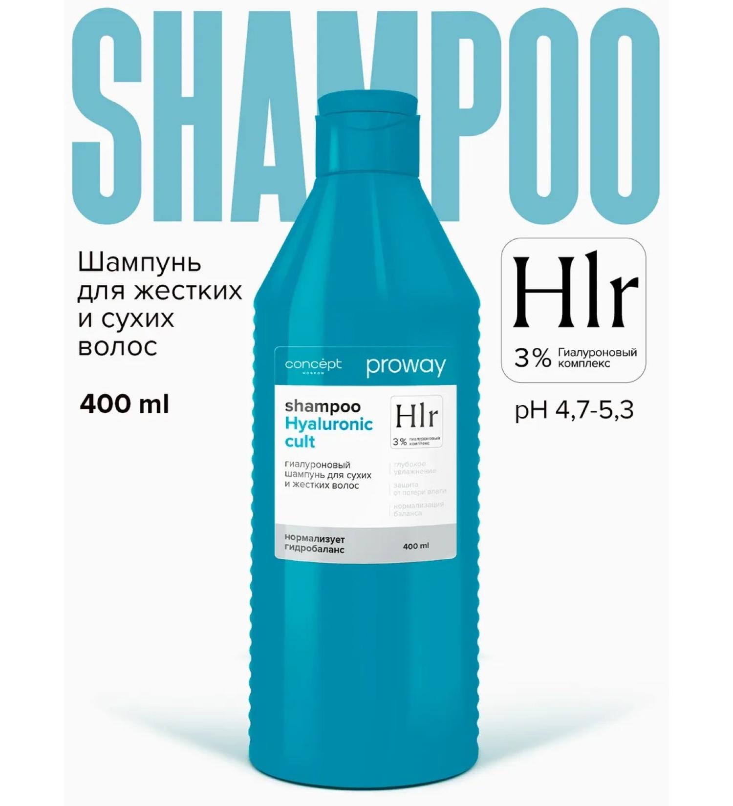 CONCEPT MOSCOW Hyaluronic shampoo for dry and hard hair 400 ml - Buy Online on GoSupps.com