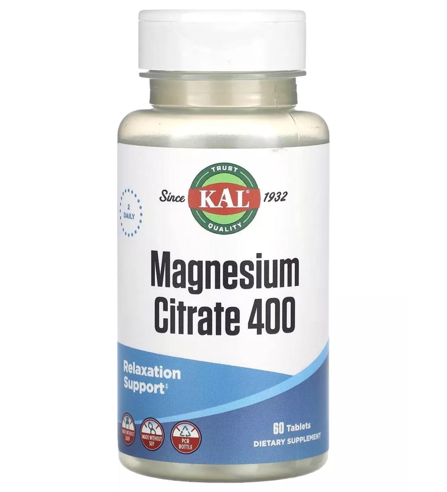 KAL Magnesium Citrate 400mg 60 tablets