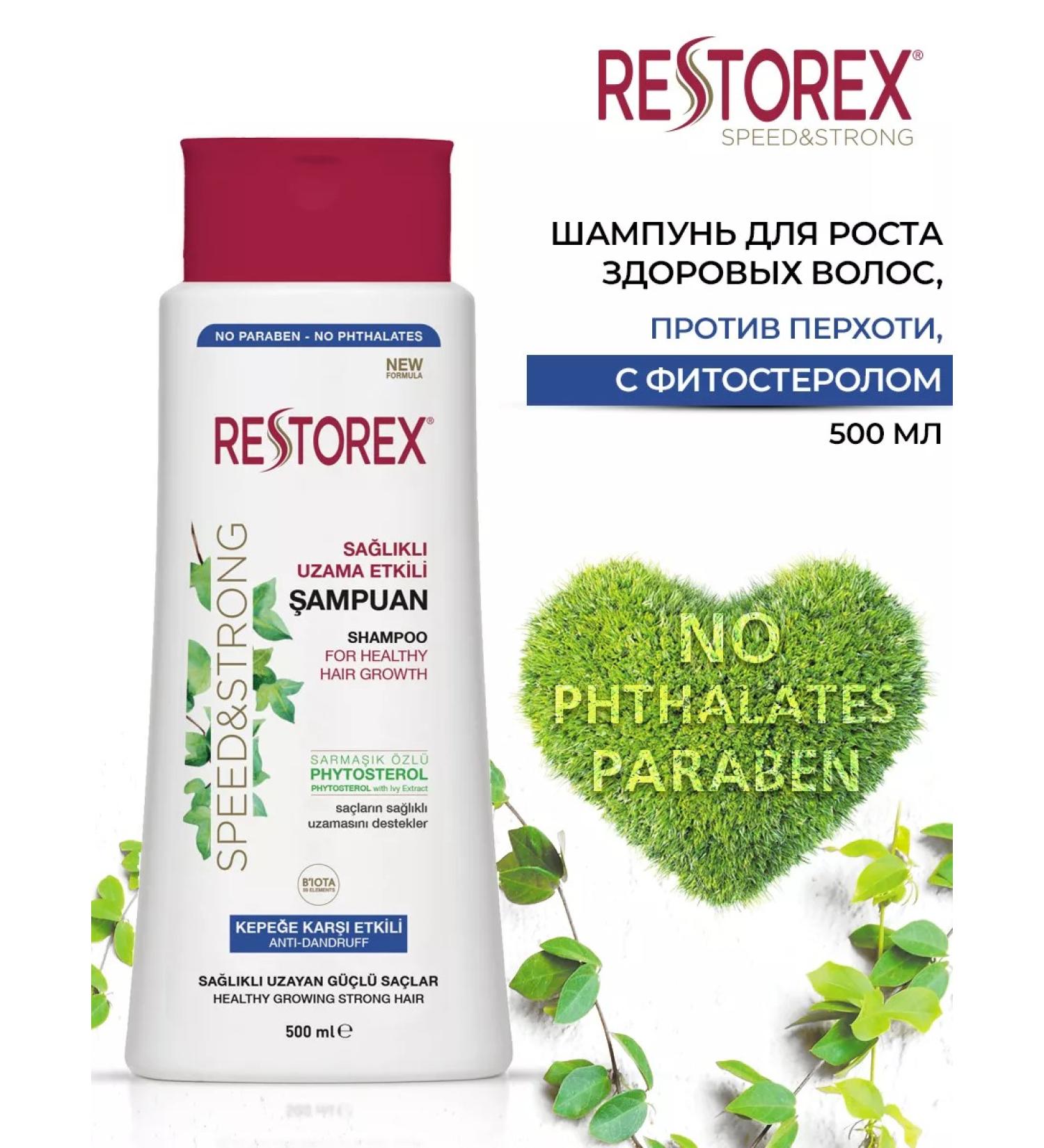Restorex Shampoo for the growth of healthy hair against dandruff 500 ml