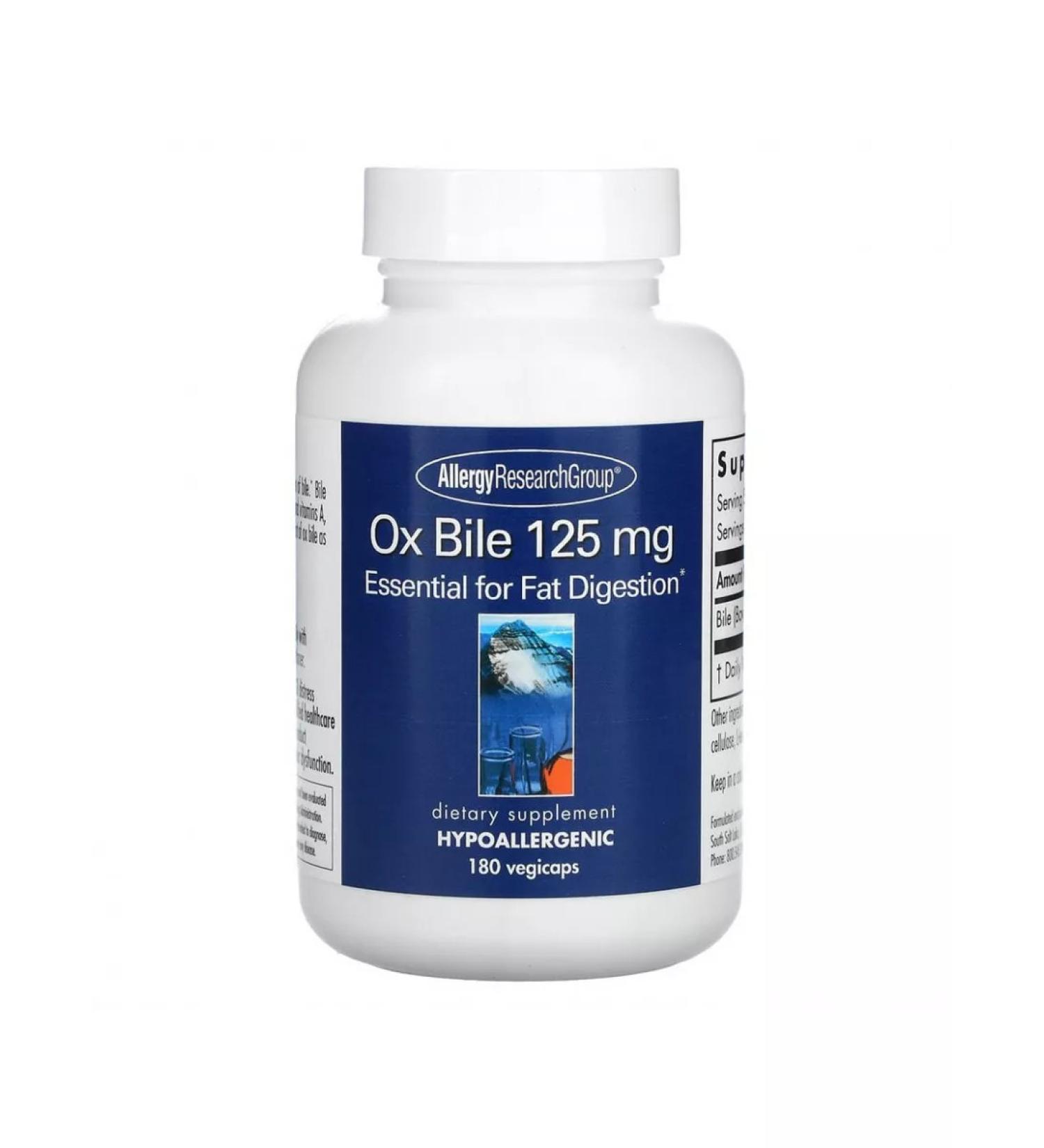 Allergy Research Group Ox bile bull bile 125 mg 180 plant capsules - Buy Online on GoSupps.com