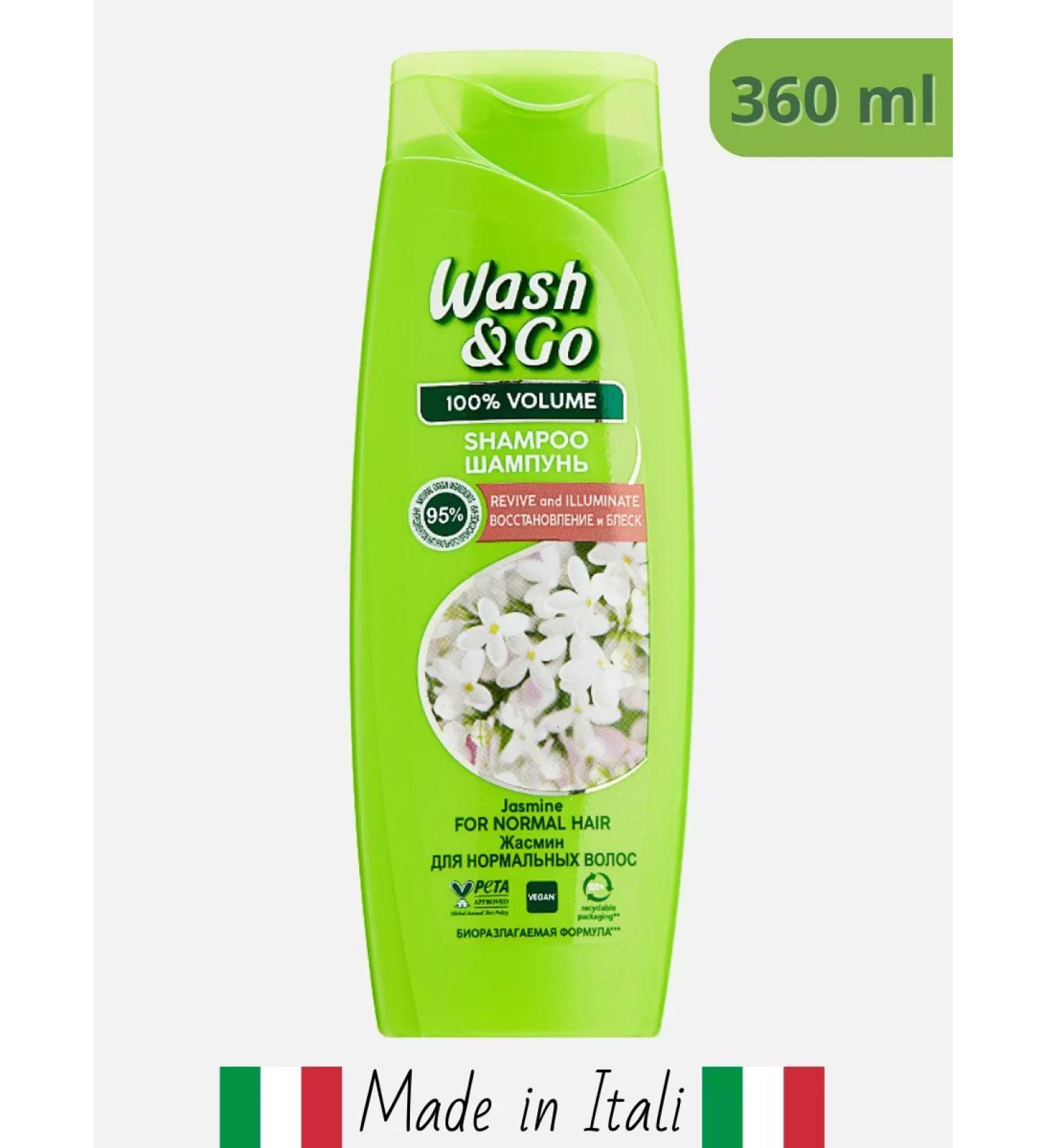 wash & go Shampoo for normal hair with jasmine aroma 360 ml - Buy Online on GoSupps.com