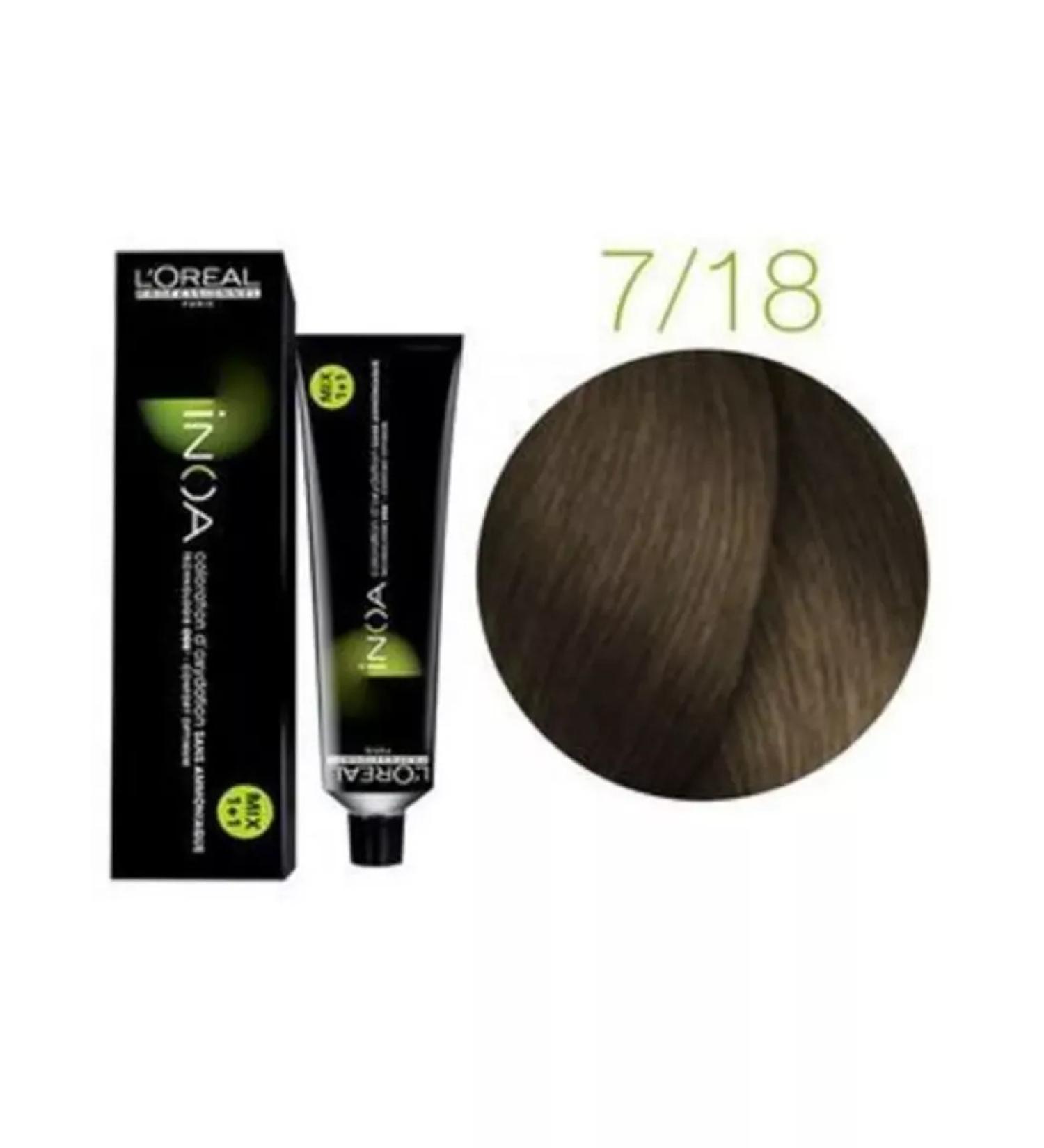 L'OREAL Inoa hair dye 7.18 60ml - Buy Online on GoSupps.com
