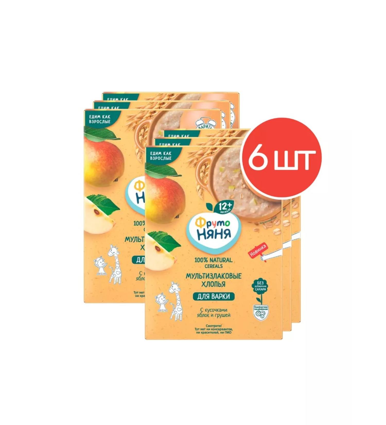 Frutonyanya Multicarp porridge with pieces of apples and pears 200g 6 pcs - Buy Online on GoSupps.com