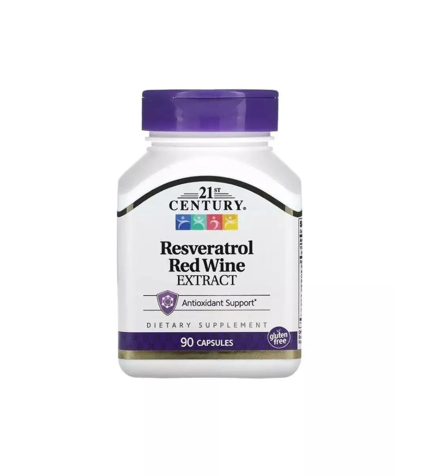 21st Century Resveratrol from grapes 200 mg 90 capsules - Buy Online on GoSupps.com