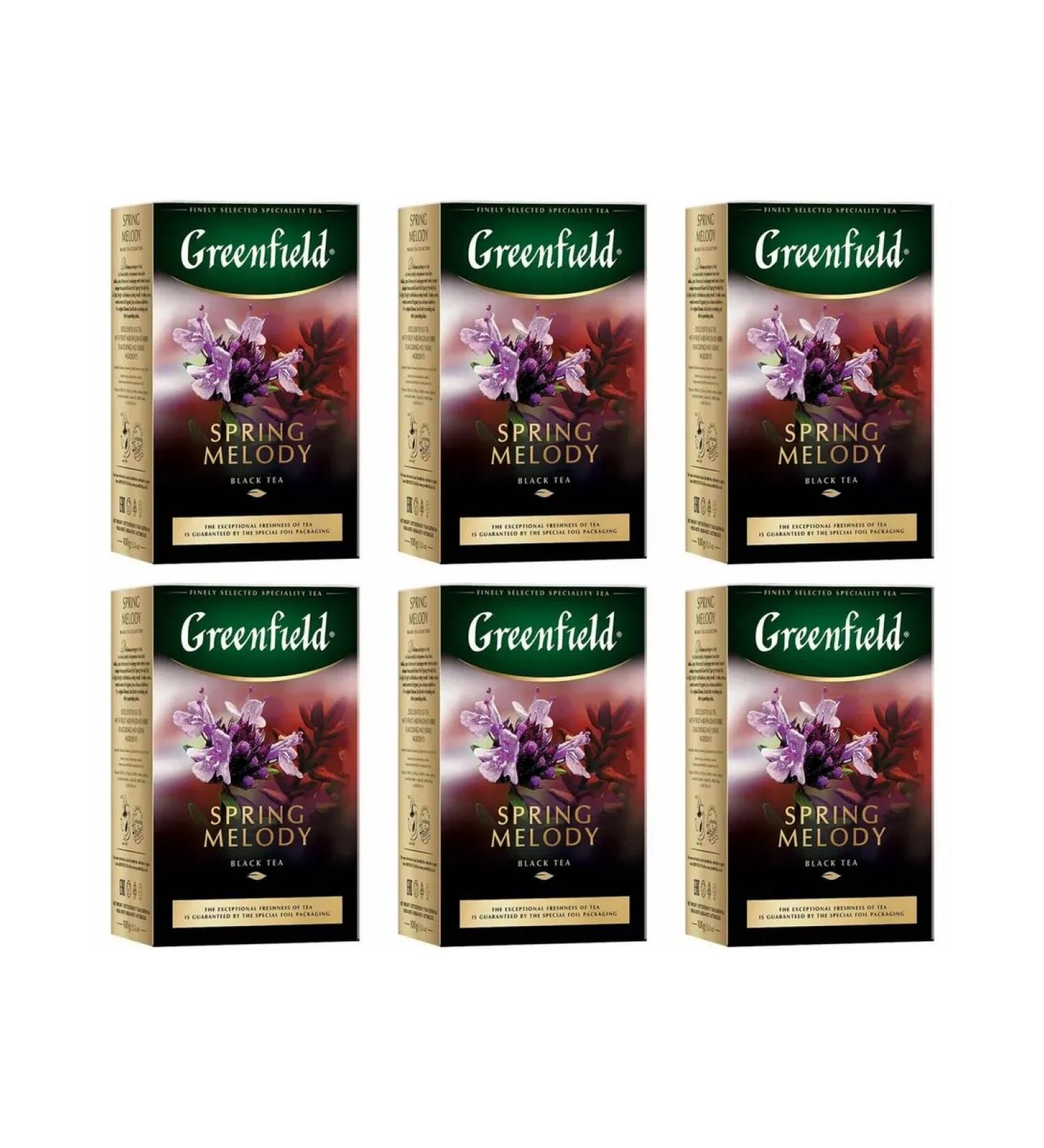 Greenfield Black tea with thyme Spring Melody 100 g 6 pcs - Buy Online on GoSupps.com